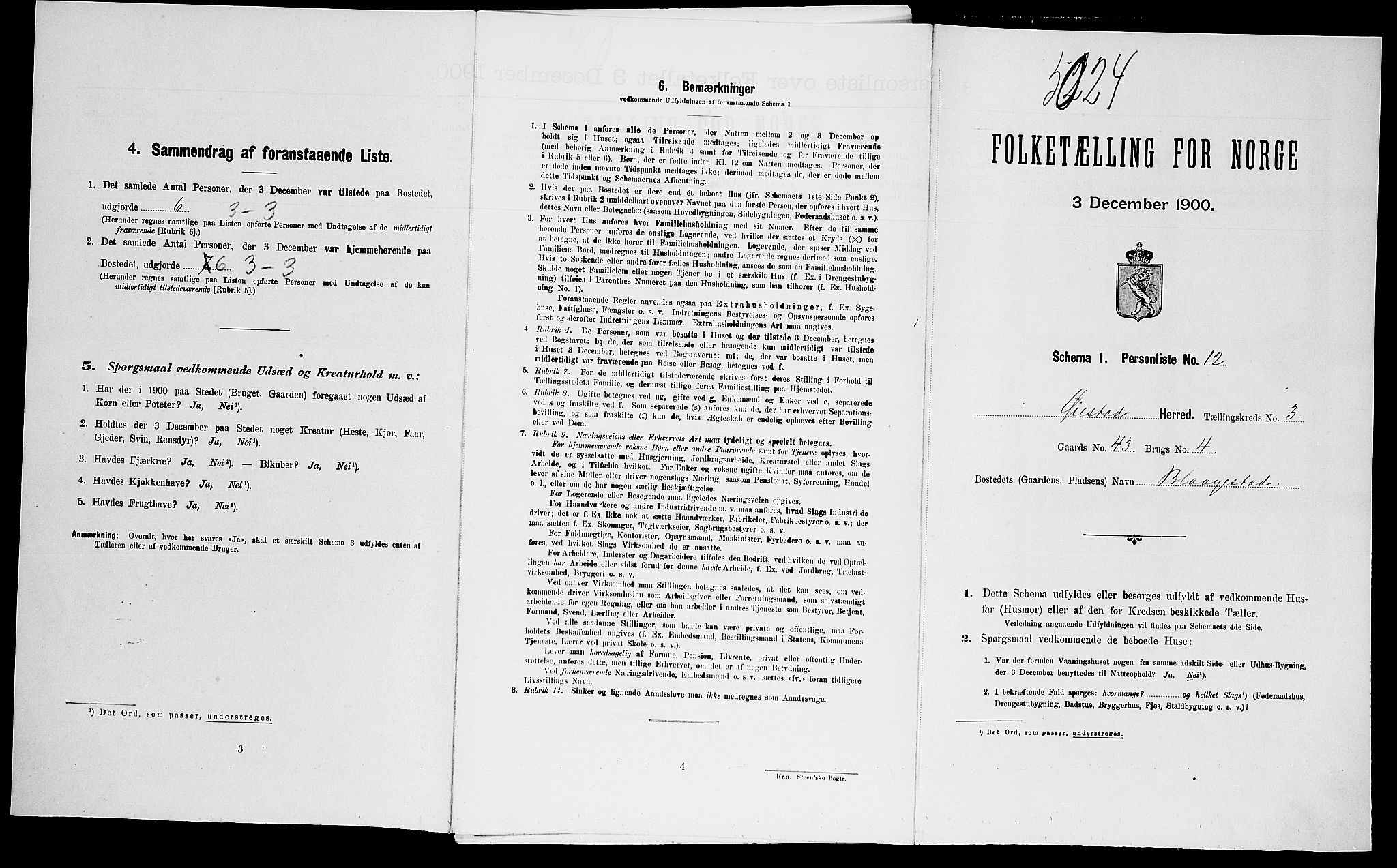 SAK, Folketelling 1900 for 0920 Øyestad herred, 1900, s. 457
