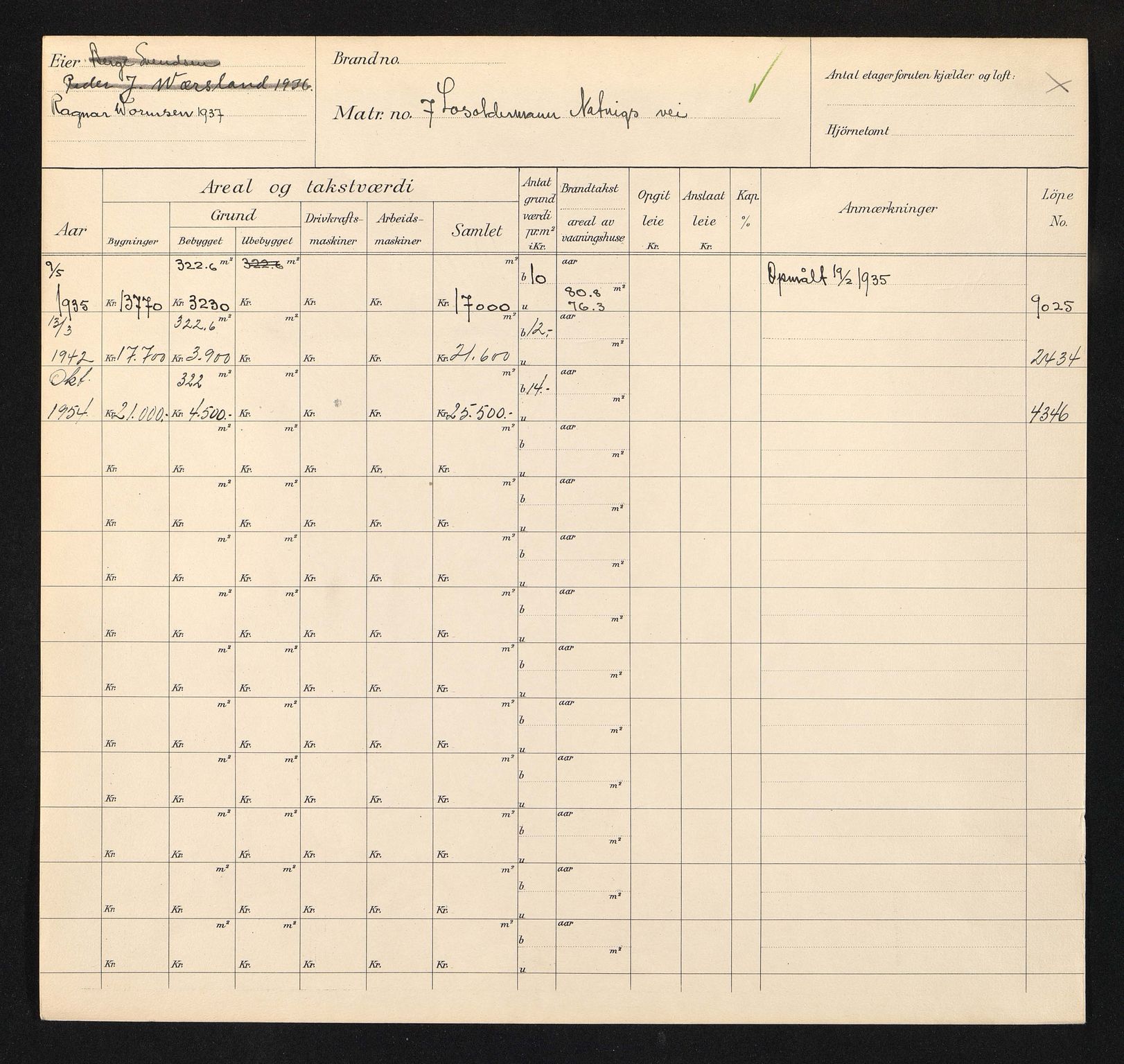 Stavanger kommune. Skattetakstvesenet, BYST/A-0440/F/Fa/Faa/L0028/0007: Skattetakstkort / Litle Trappegang 1 - Litlegata - Losoldermann Natvigs vei - Lyder Sagens gate 22