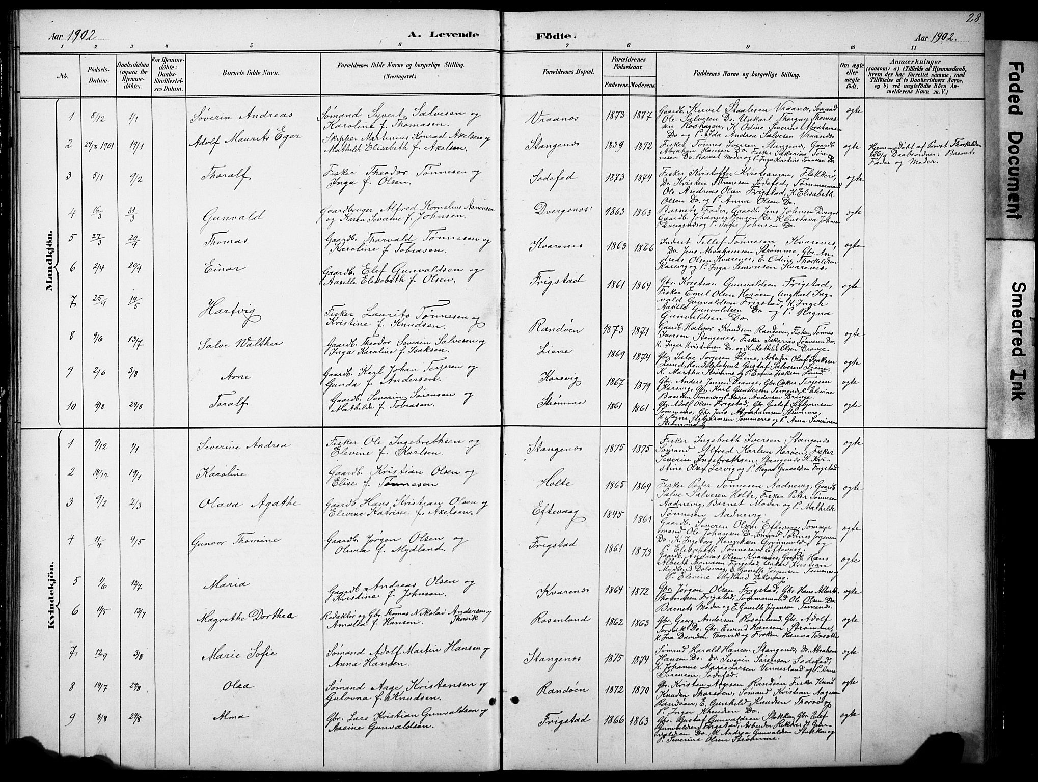 Oddernes sokneprestkontor, AV/SAK-1111-0033/F/Fb/Fbb/L0002: Klokkerbok nr. B 2, 1889-1933, s. 28