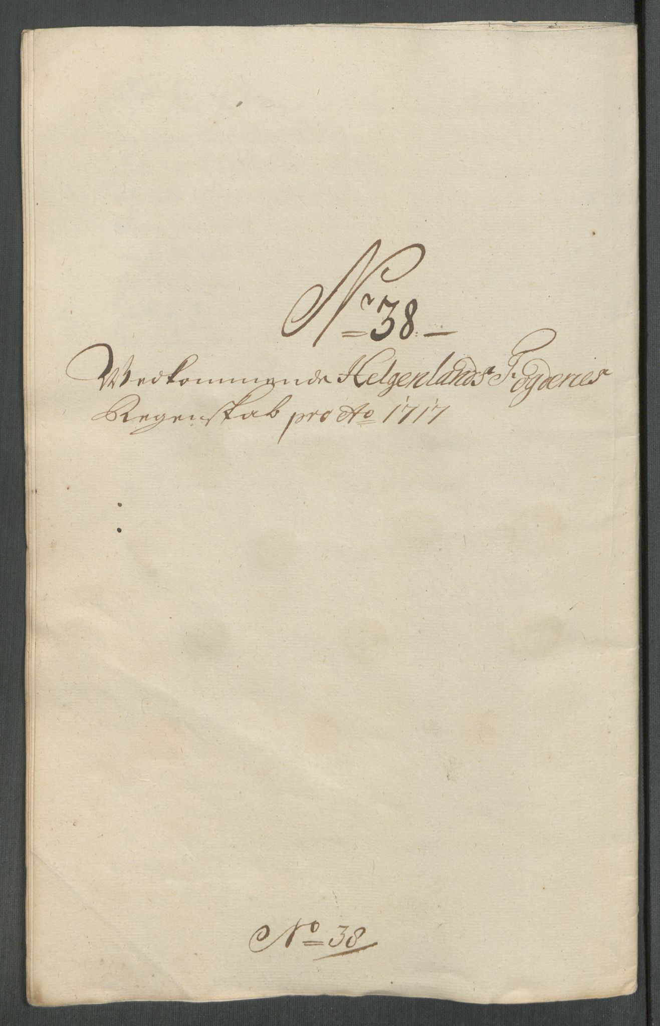 Rentekammeret inntil 1814, Reviderte regnskaper, Fogderegnskap, RA/EA-4092/R65/L4515: Fogderegnskap Helgeland, 1717, s. 310