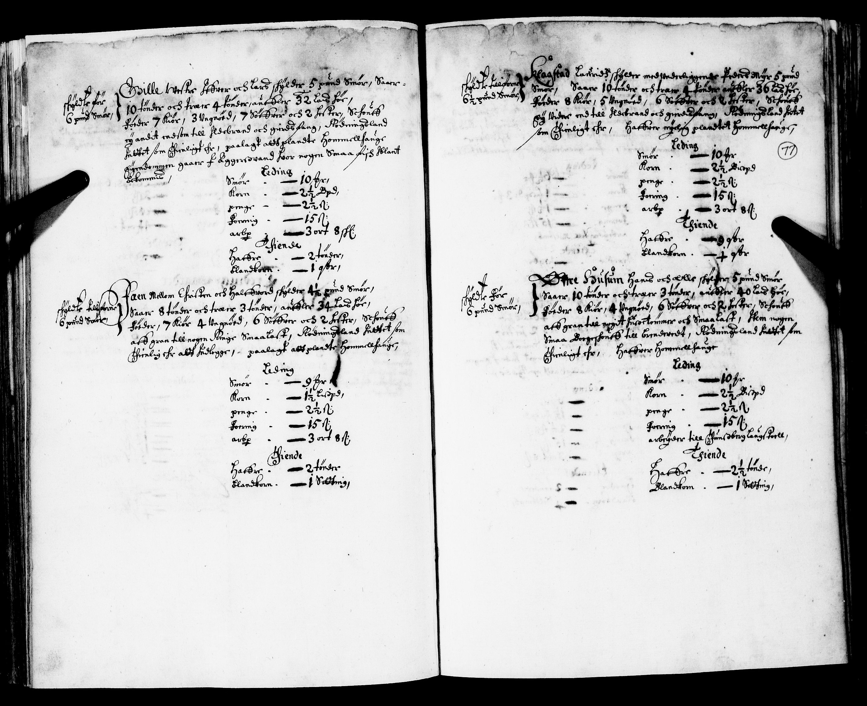 Rentekammeret inntil 1814, Realistisk ordnet avdeling, AV/RA-EA-4070/N/Nb/Nba/L0019: Tønsberg len, 1. del, 1668, s. 76b-77a