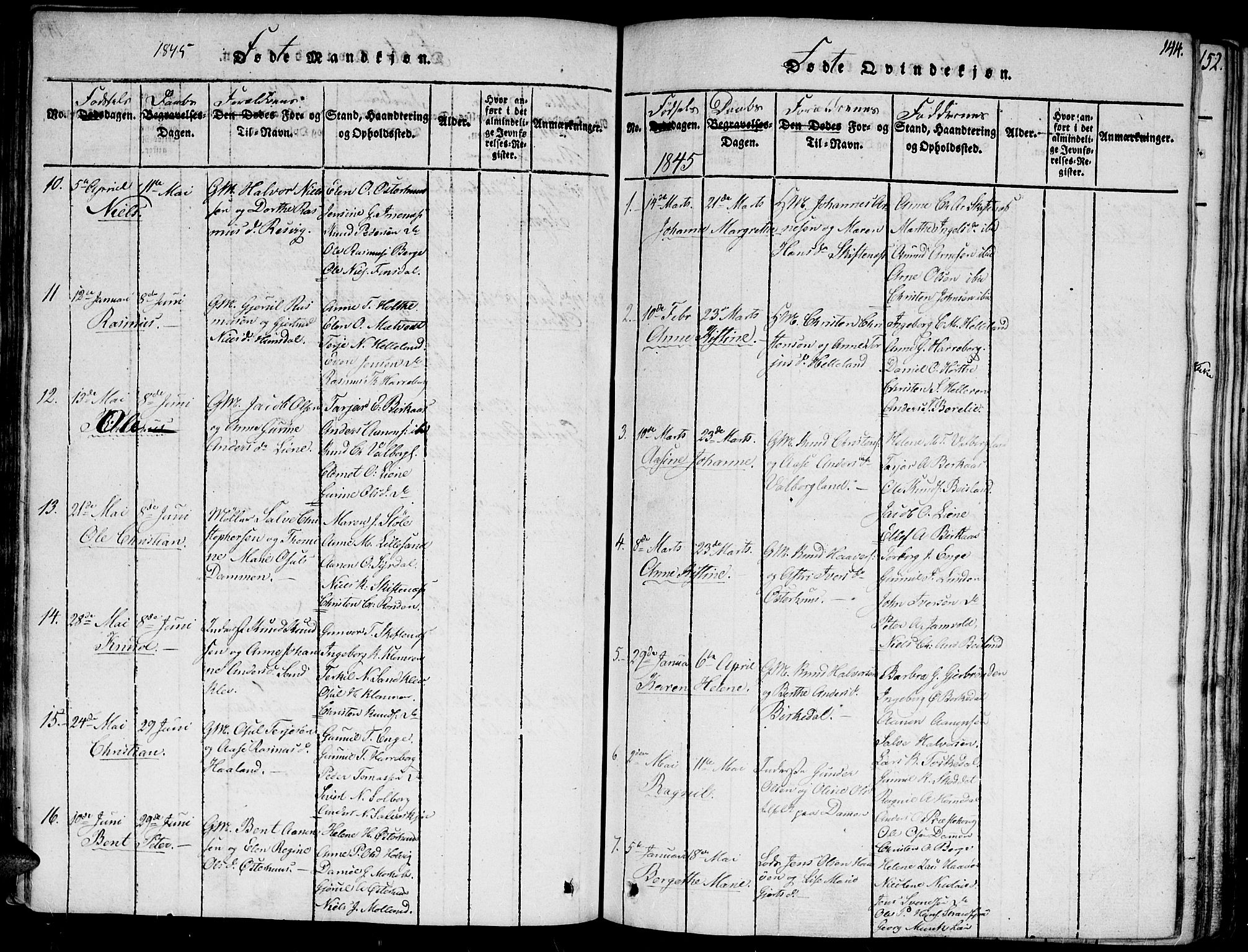 Hommedal sokneprestkontor, AV/SAK-1111-0023/F/Fa/Fab/L0003: Ministerialbok nr. A 3, 1815-1848, s. 144