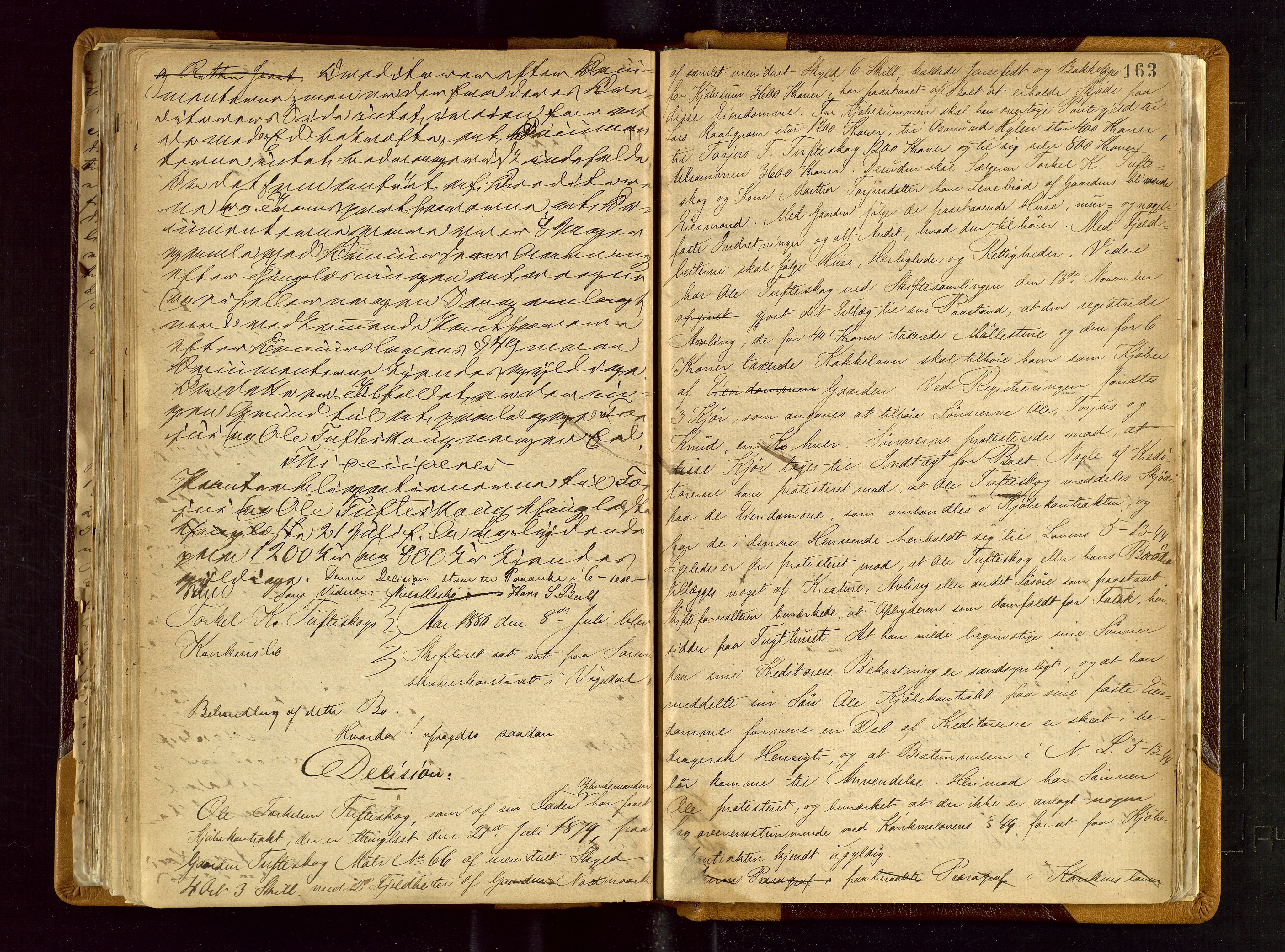 Ryfylke tingrett, AV/SAST-A-100055/001/IV/IVF/L0003: Skifteforhandlingsprotokoll A 3, 1874-1881, s. 163
