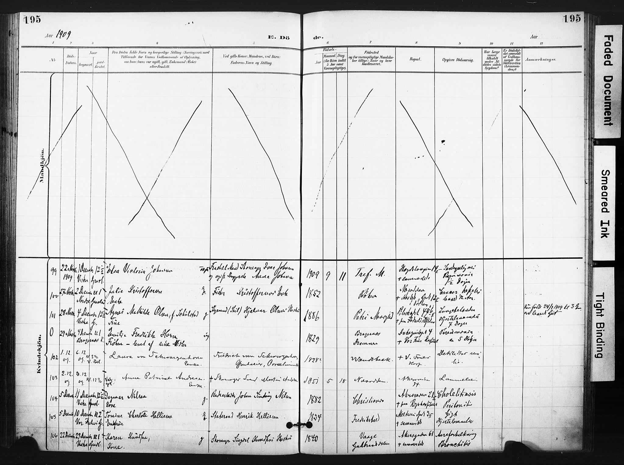 Trefoldighet prestekontor Kirkebøker, AV/SAO-A-10882/F/Fd/L0004: Ministerialbok nr. IV 4, 1897-1912, s. 195