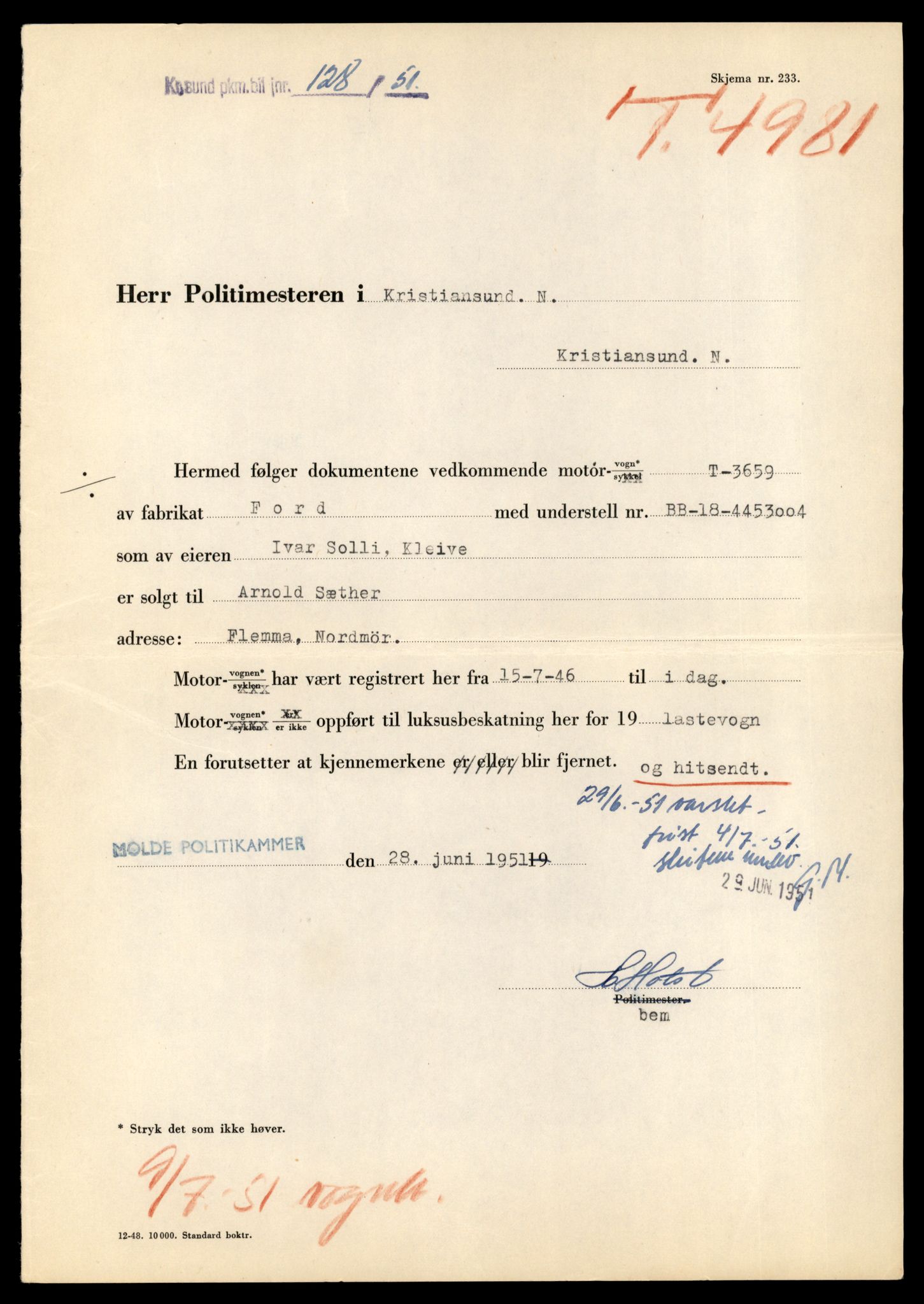 Møre og Romsdal vegkontor - Ålesund trafikkstasjon, AV/SAT-A-4099/F/Fe/L0035: Registreringskort for kjøretøy T 12653 - T 12829, 1927-1998, s. 2214
