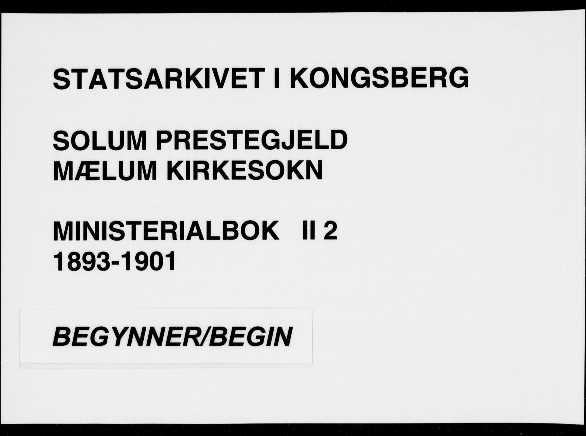 Solum kirkebøker, AV/SAKO-A-306/F/Fb/L0002: Ministerialbok nr. II 2, 1893-1901