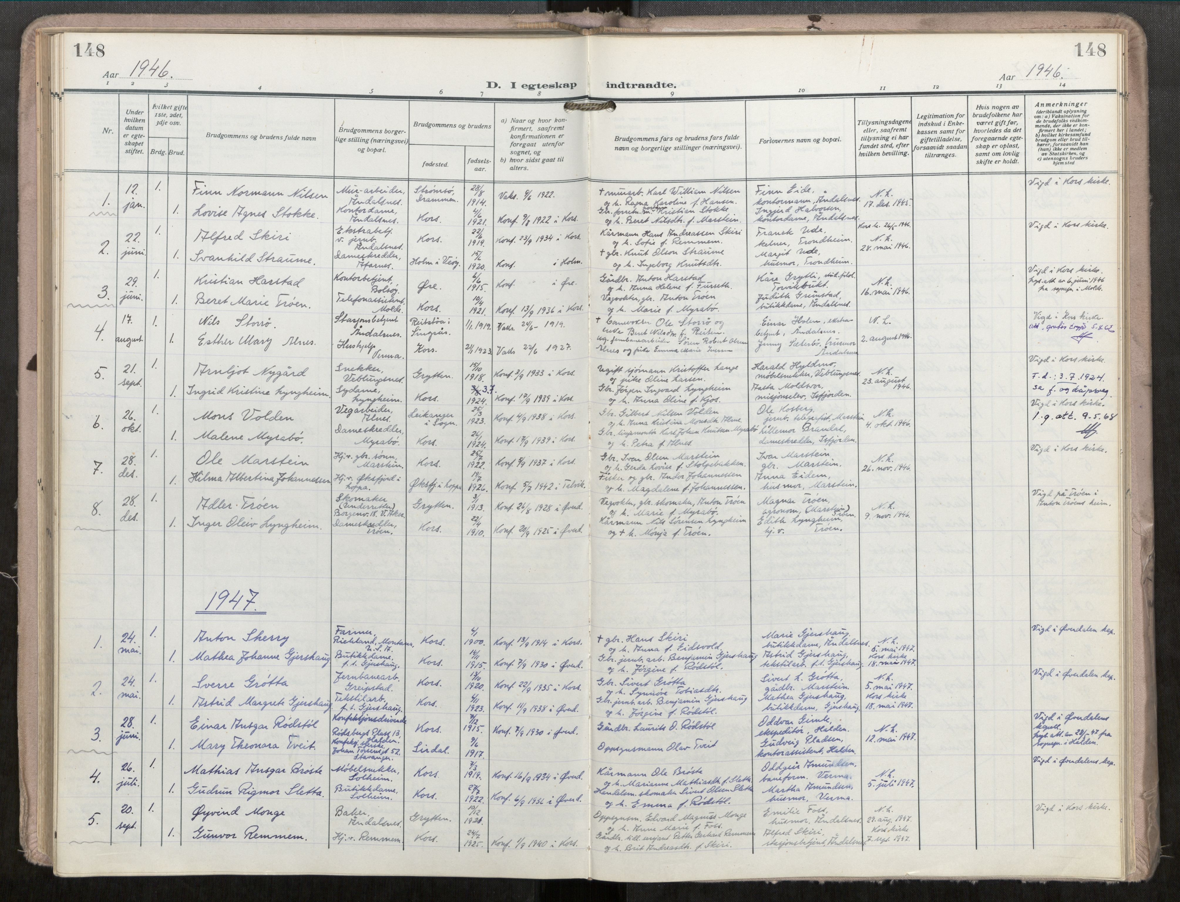 Ministerialprotokoller, klokkerbøker og fødselsregistre - Møre og Romsdal, SAT/A-1454/546/L0601: Ministerialbok nr. 546A04, 1919-1956, s. 148