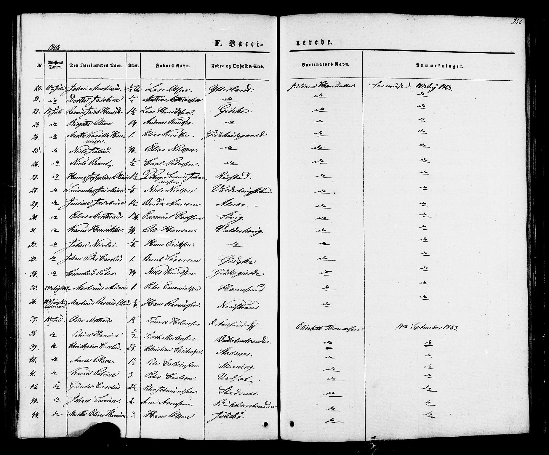 Ministerialprotokoller, klokkerbøker og fødselsregistre - Møre og Romsdal, AV/SAT-A-1454/528/L0398: Ministerialbok nr. 528A09, 1858-1864, s. 256