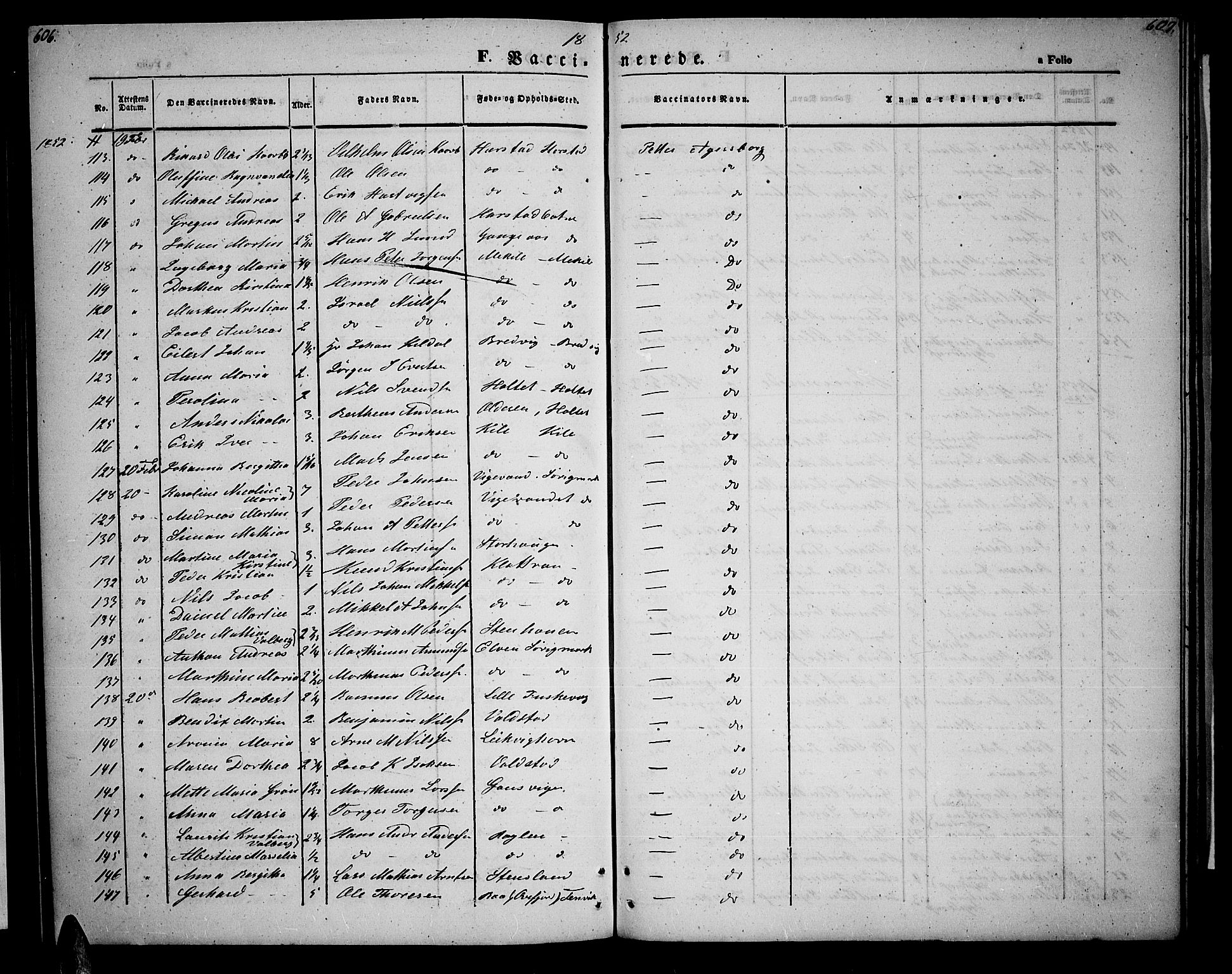 Trondenes sokneprestkontor, AV/SATØ-S-1319/H/Hb/L0006klokker: Klokkerbok nr. 6, 1845-1855, s. 606-607