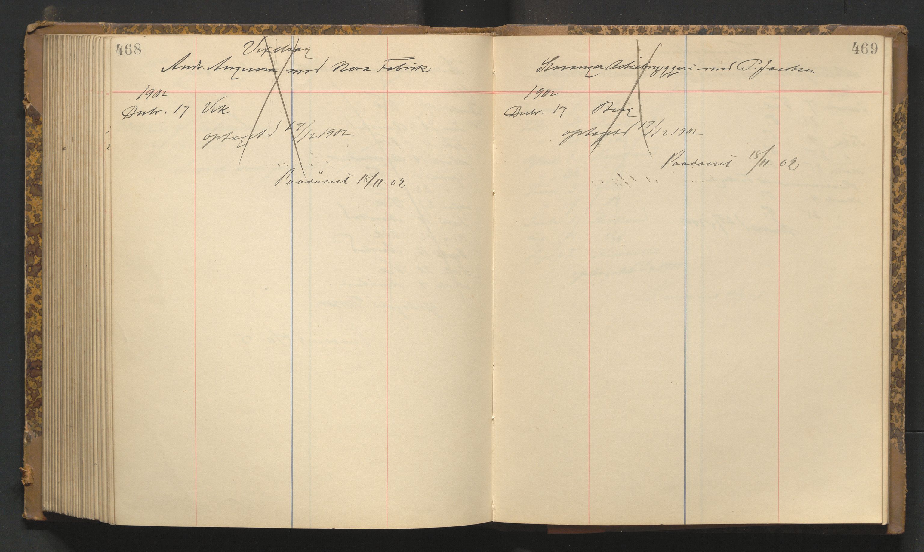 Stavanger byfogd, AV/SAST-A-101408/001/3/32/32A/L0003: Saksliste for Stavanger byting, 1900-1903, s. 468-469