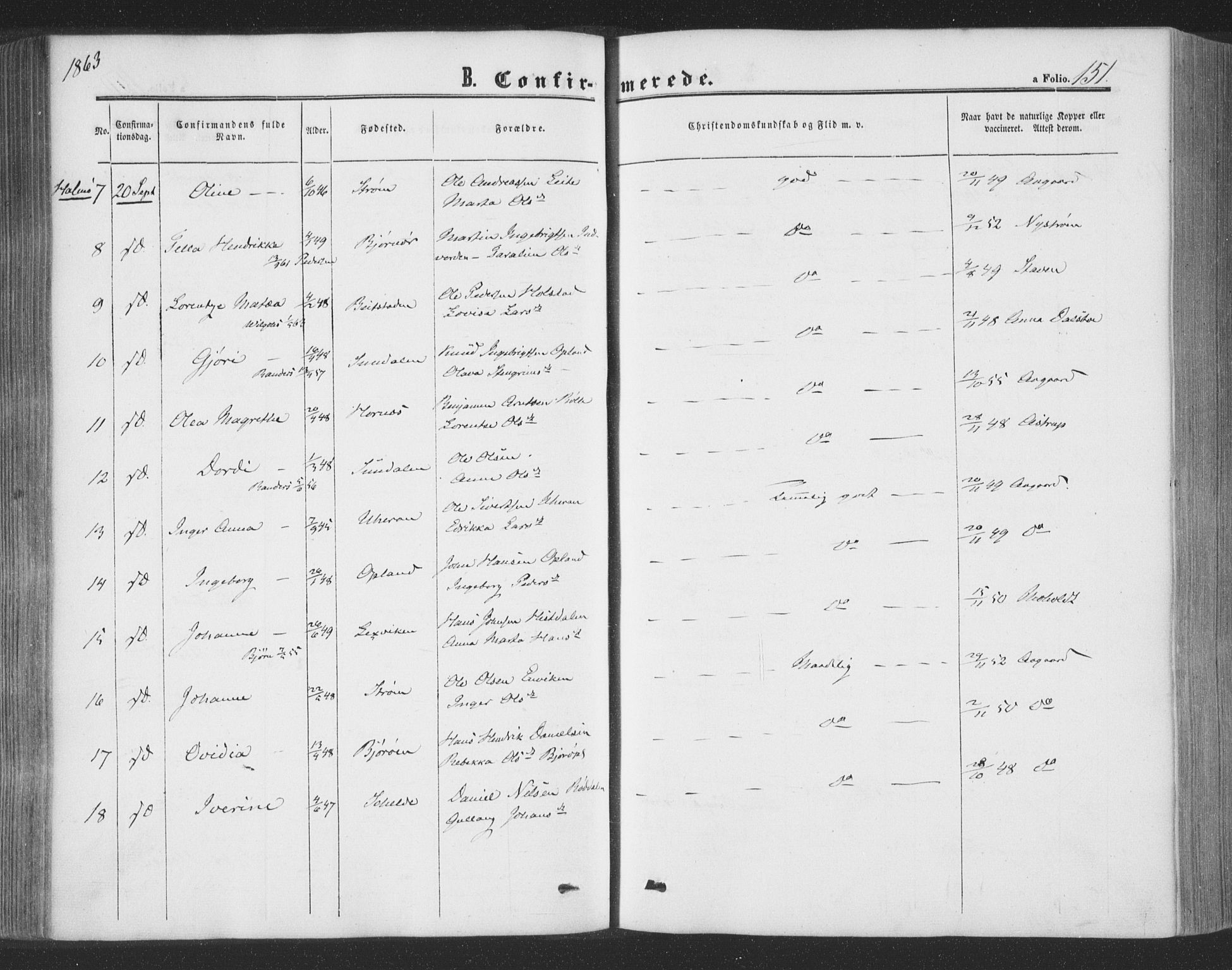 Ministerialprotokoller, klokkerbøker og fødselsregistre - Nord-Trøndelag, AV/SAT-A-1458/773/L0615: Ministerialbok nr. 773A06, 1857-1870, s. 151