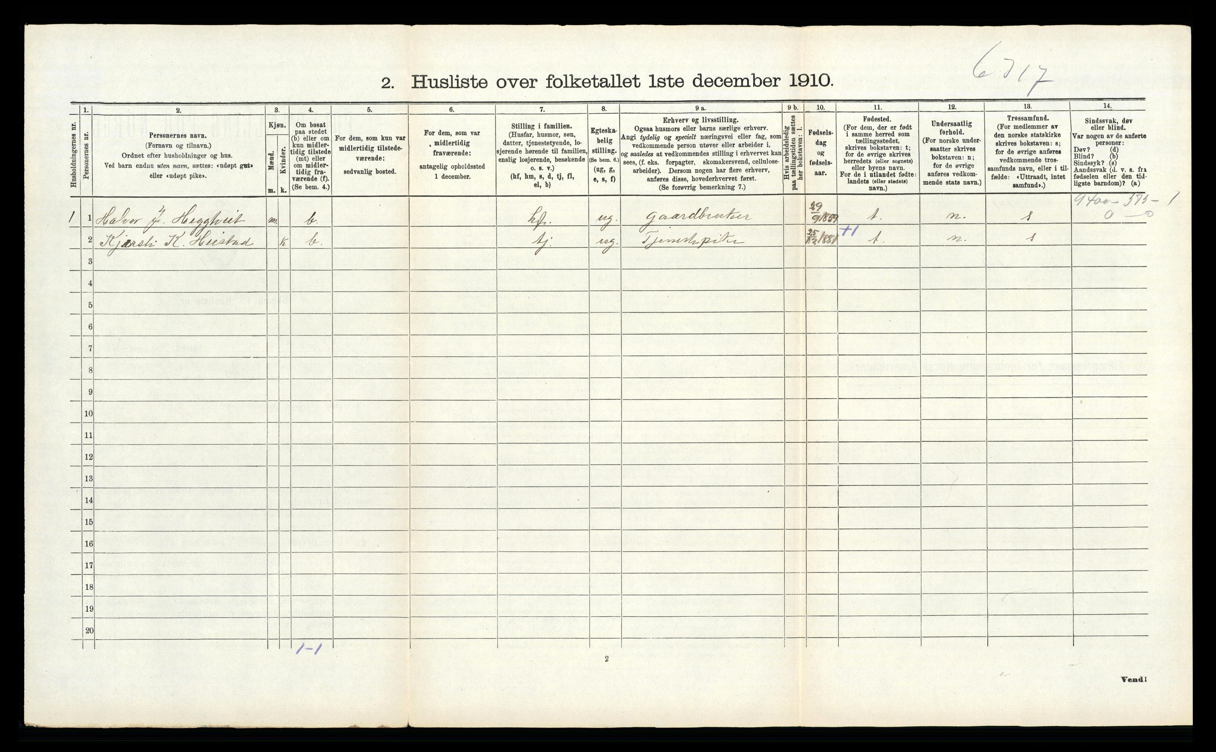 RA, Folketelling 1910 for 0829 Kviteseid herred, 1910, s. 1213