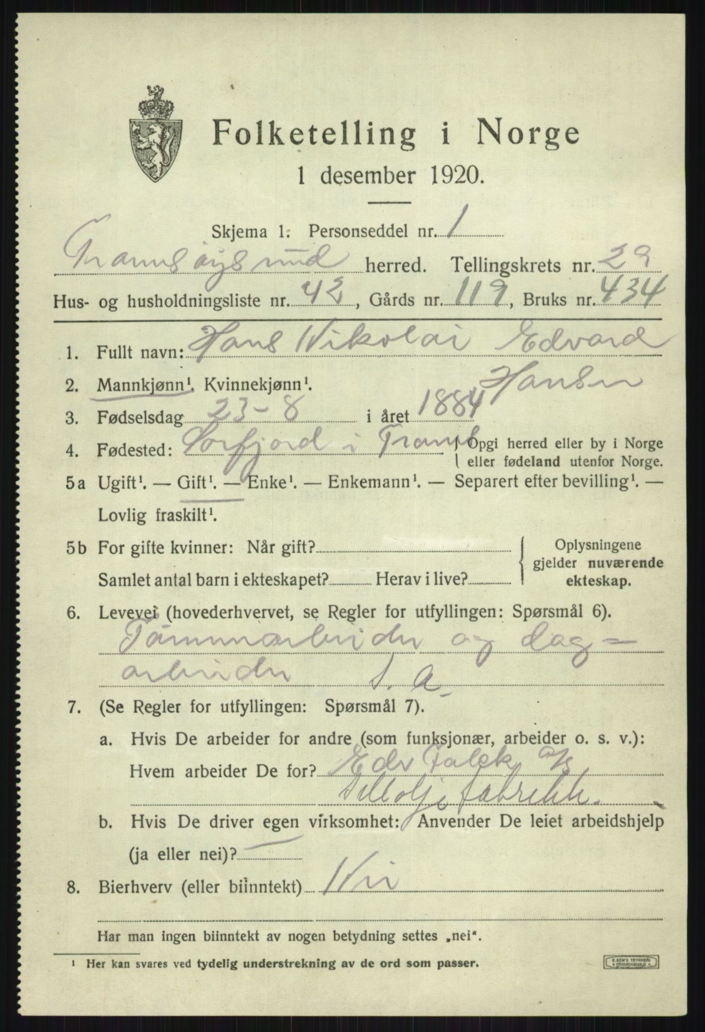 SATØ, Folketelling 1920 for 1934 Tromsøysund herred, 1920, s. 13858