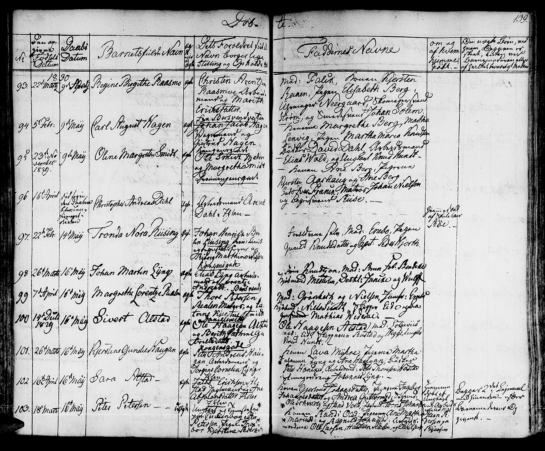 Ministerialprotokoller, klokkerbøker og fødselsregistre - Sør-Trøndelag, SAT/A-1456/601/L0045: Ministerialbok nr. 601A13, 1821-1831, s. 139