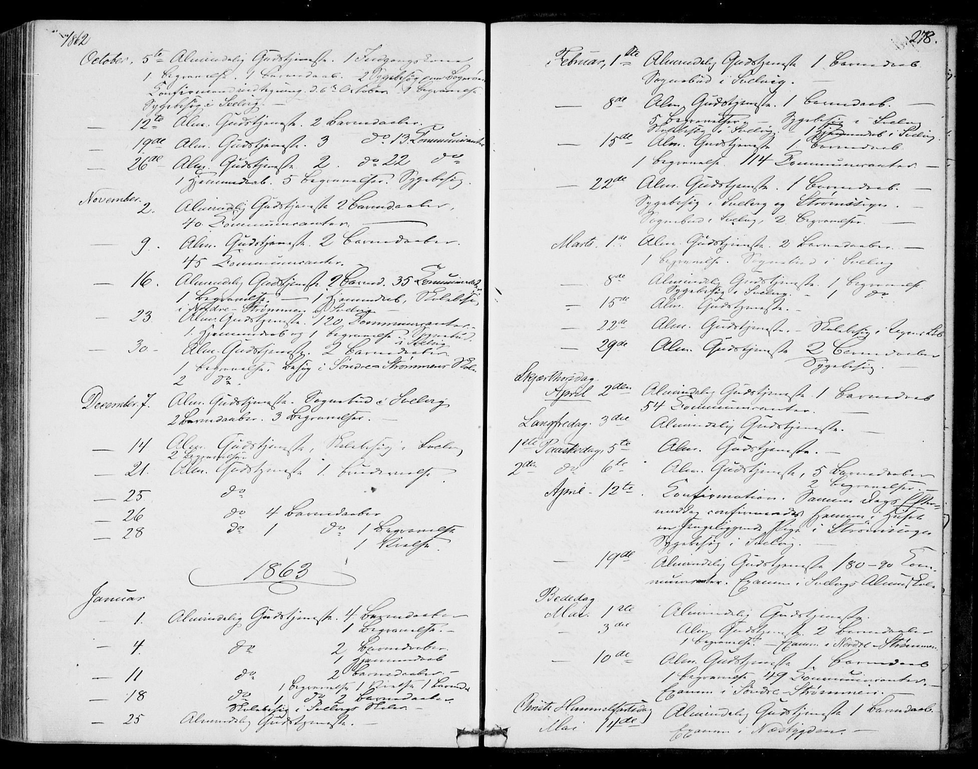 Strømm kirkebøker, AV/SAKO-A-322/F/Fa/L0001: Ministerialbok nr. I 1, 1861-1869, s. 278