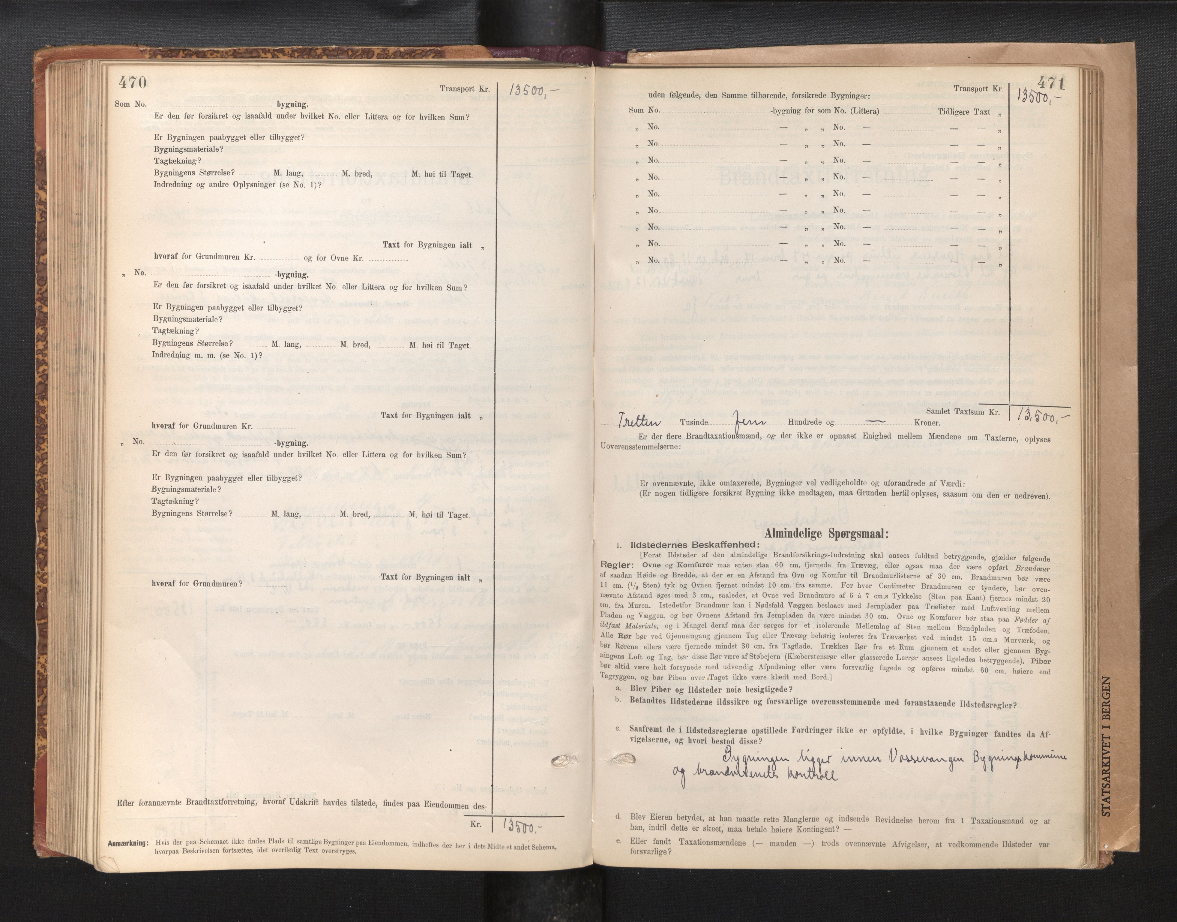 Lensmannen i Voss, AV/SAB-A-35801/0012/L0008: Branntakstprotokoll, skjematakst, 1895-1945, s. 470-471