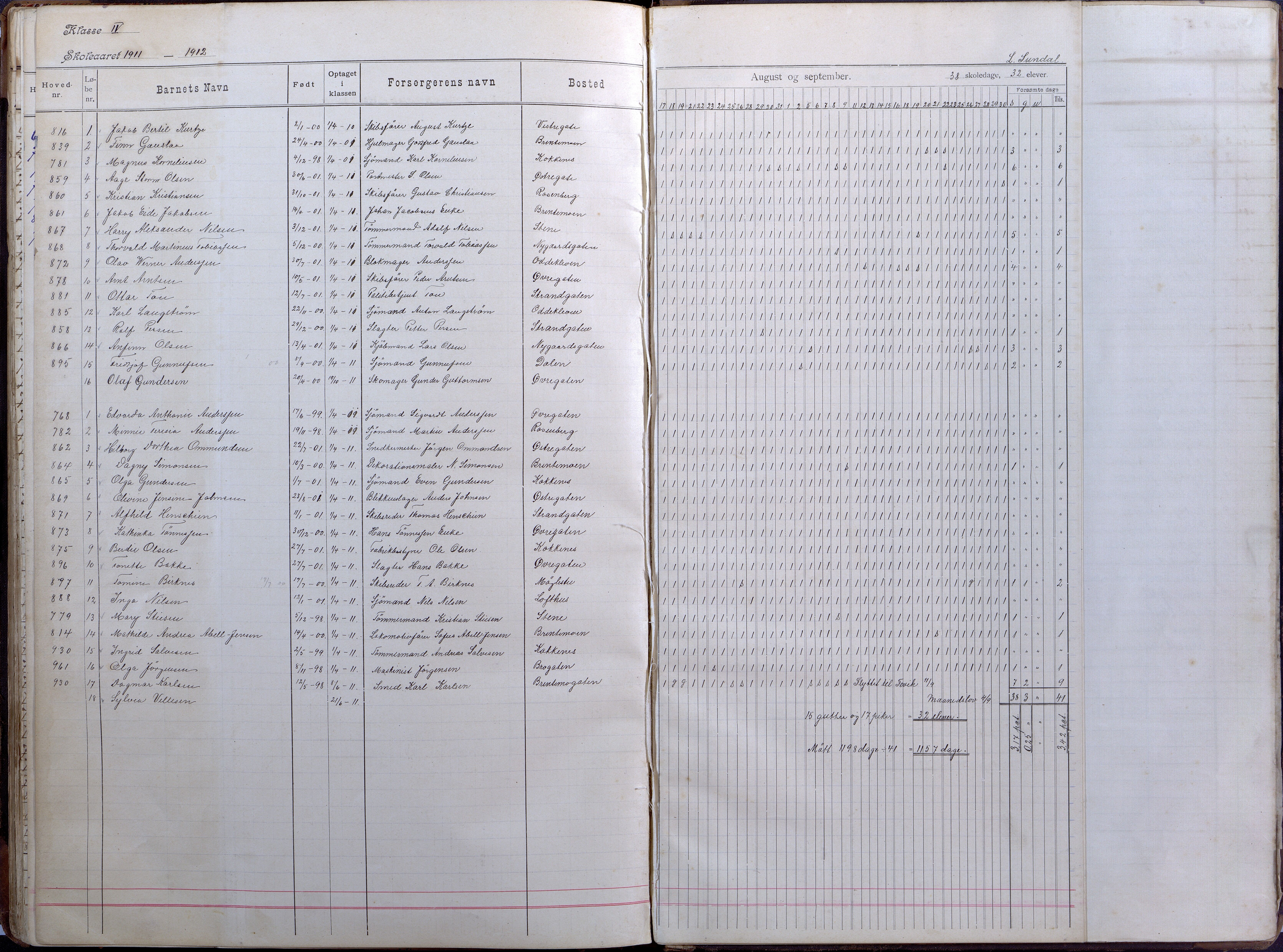 Lillesand kommune, AAKS/KA0926-PK/2/03/L0008: Folkeskolen - Dagbok IV klasse, 1898-1914