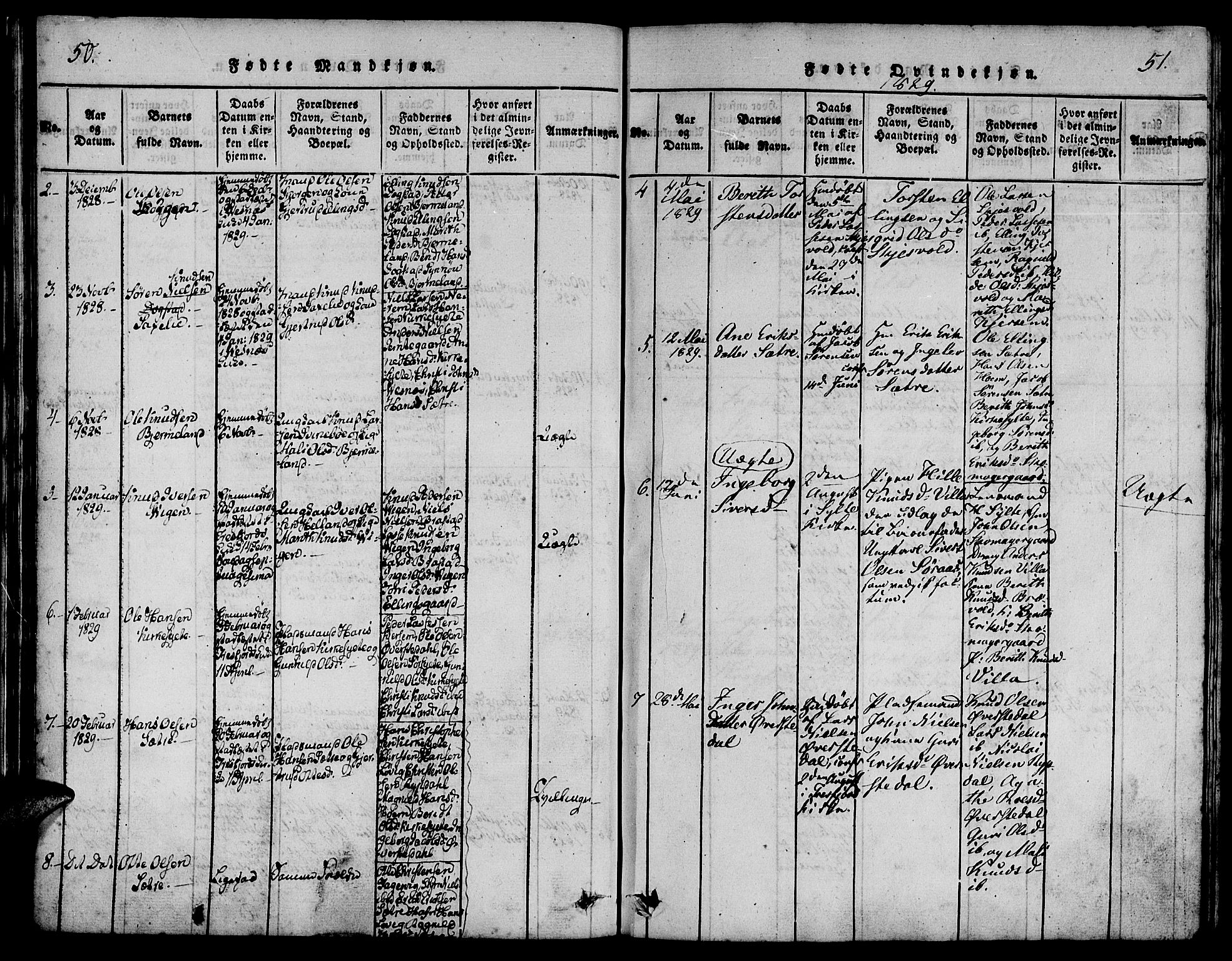 Ministerialprotokoller, klokkerbøker og fødselsregistre - Møre og Romsdal, AV/SAT-A-1454/541/L0544: Ministerialbok nr. 541A01, 1818-1847, s. 50-51