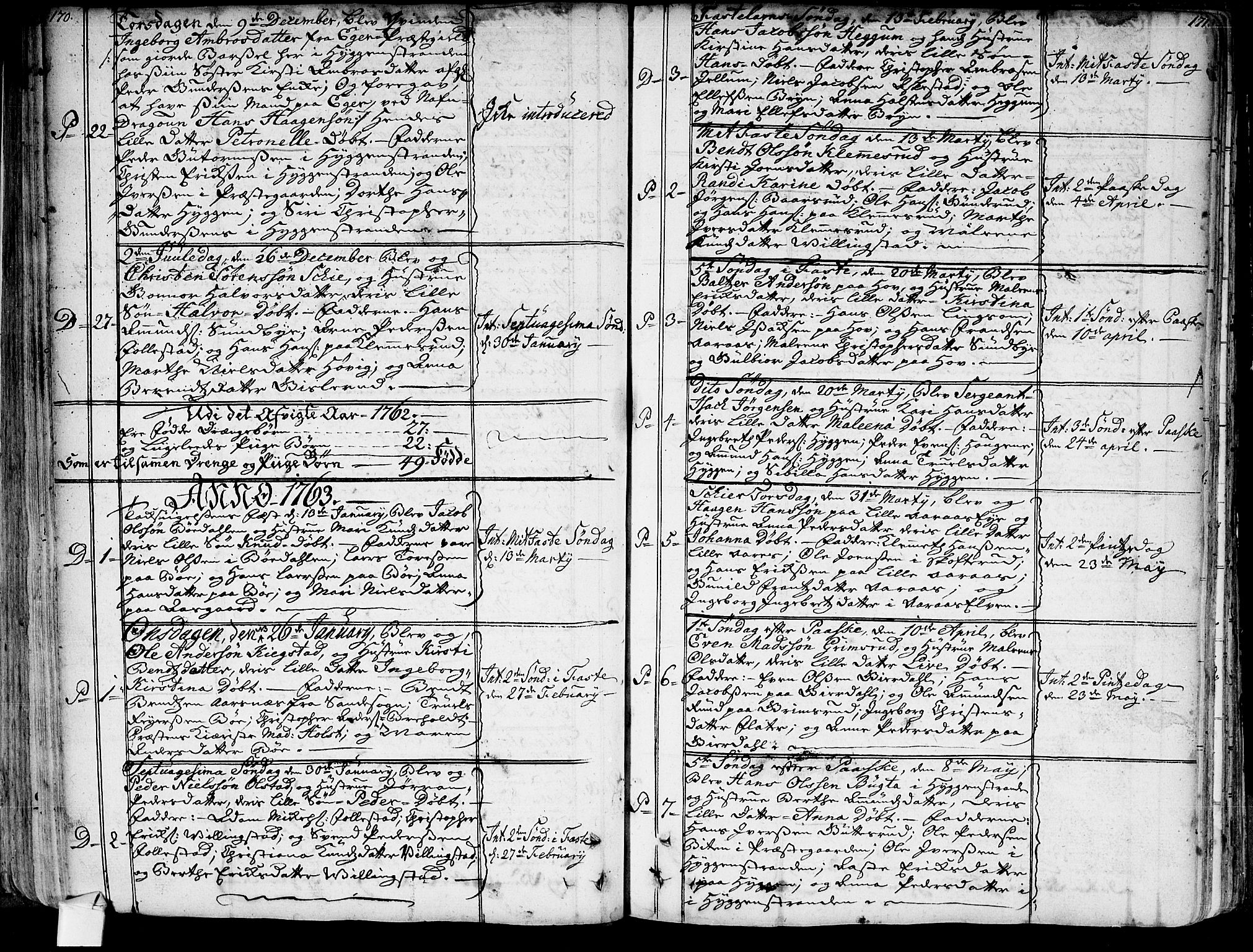 Røyken kirkebøker, AV/SAKO-A-241/G/Ga/L0001: Klokkerbok nr. 1, 1740-1768, s. 170-171
