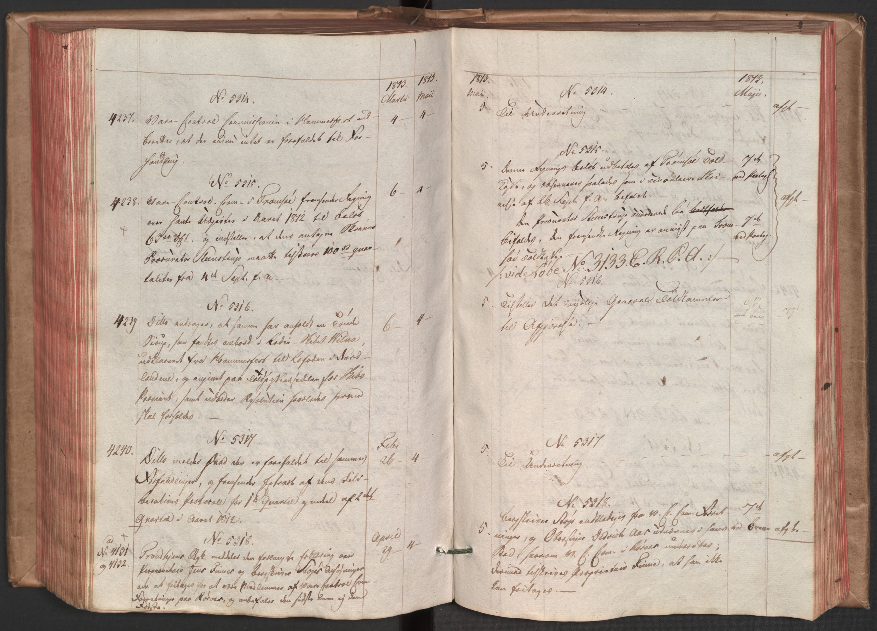 Stattholderembetet 1810-1814, 1. kontor (Kontor A), AV/RA-EA-2872/Ab/L0005: Referatprotokoll,  j.nr. 3328b-4243,  l.nr. 4214b-5321, 1812-1813, s. 298