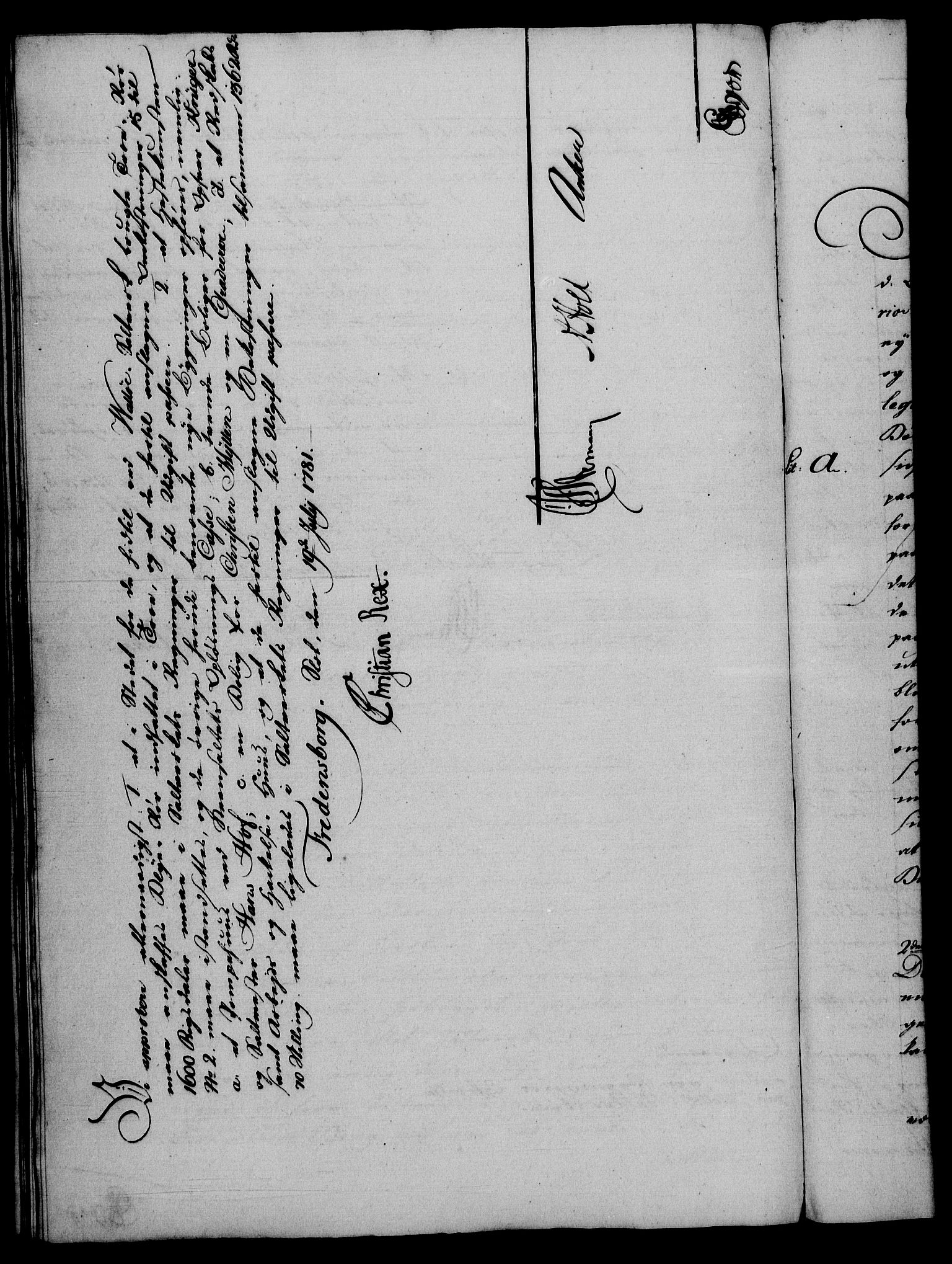 Rentekammeret, Renteskriverkontorene, AV/RA-EA-3115/M/Mf/Mfa/L0003: Resolusjonsprotokoll med register (merket RK 54.3), 1781