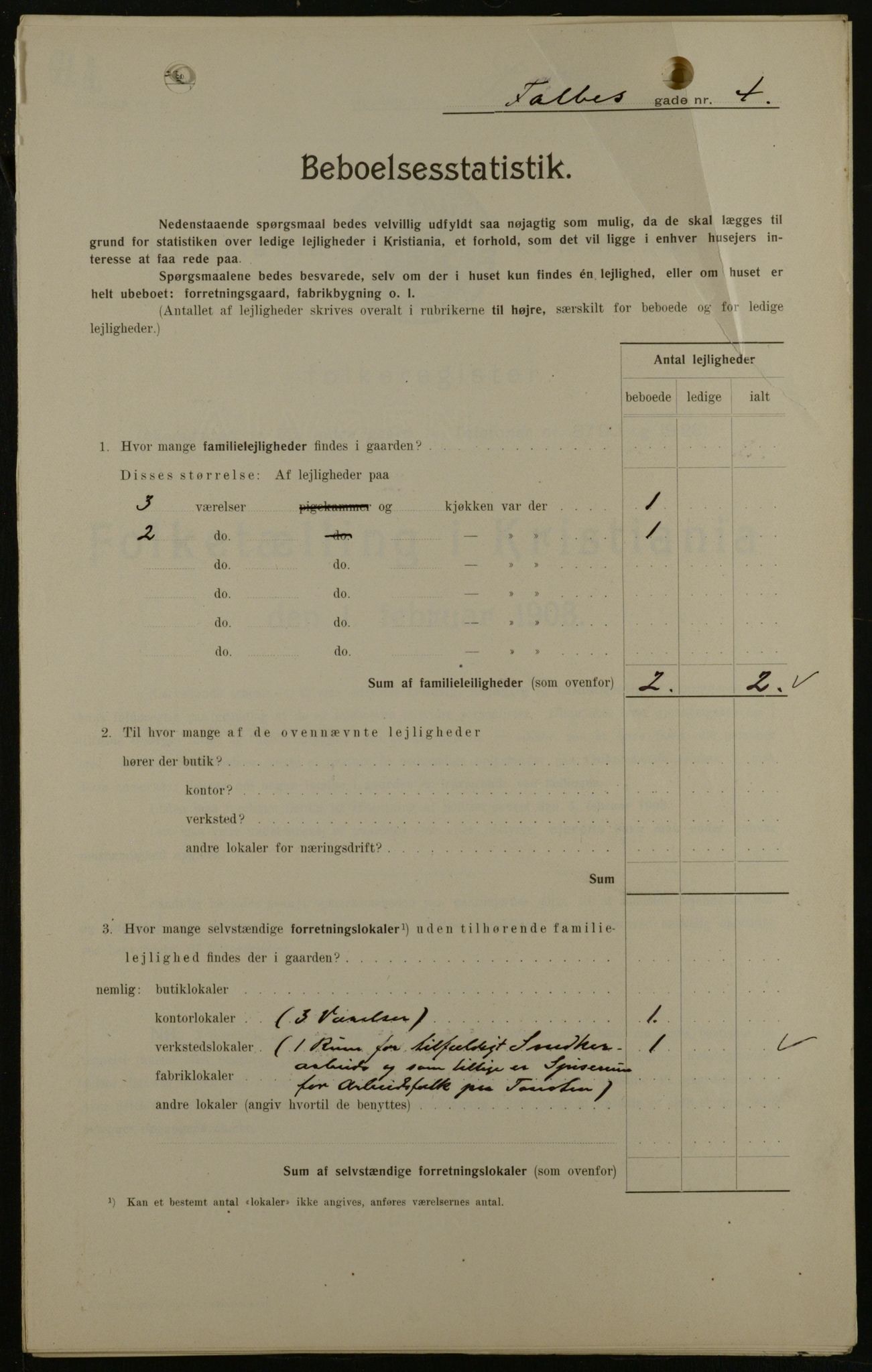 OBA, Kommunal folketelling 1.2.1908 for Kristiania kjøpstad, 1908, s. 21057