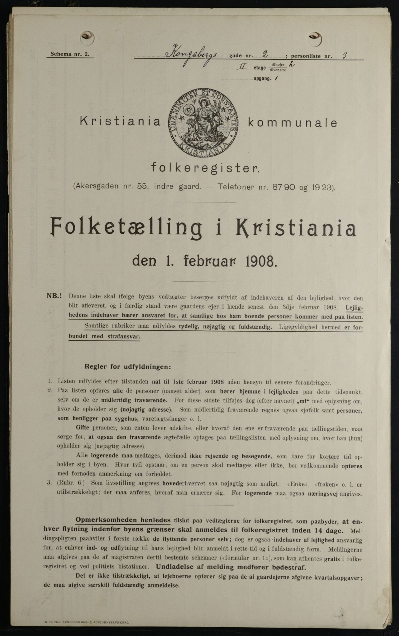 OBA, Kommunal folketelling 1.2.1908 for Kristiania kjøpstad, 1908, s. 47139