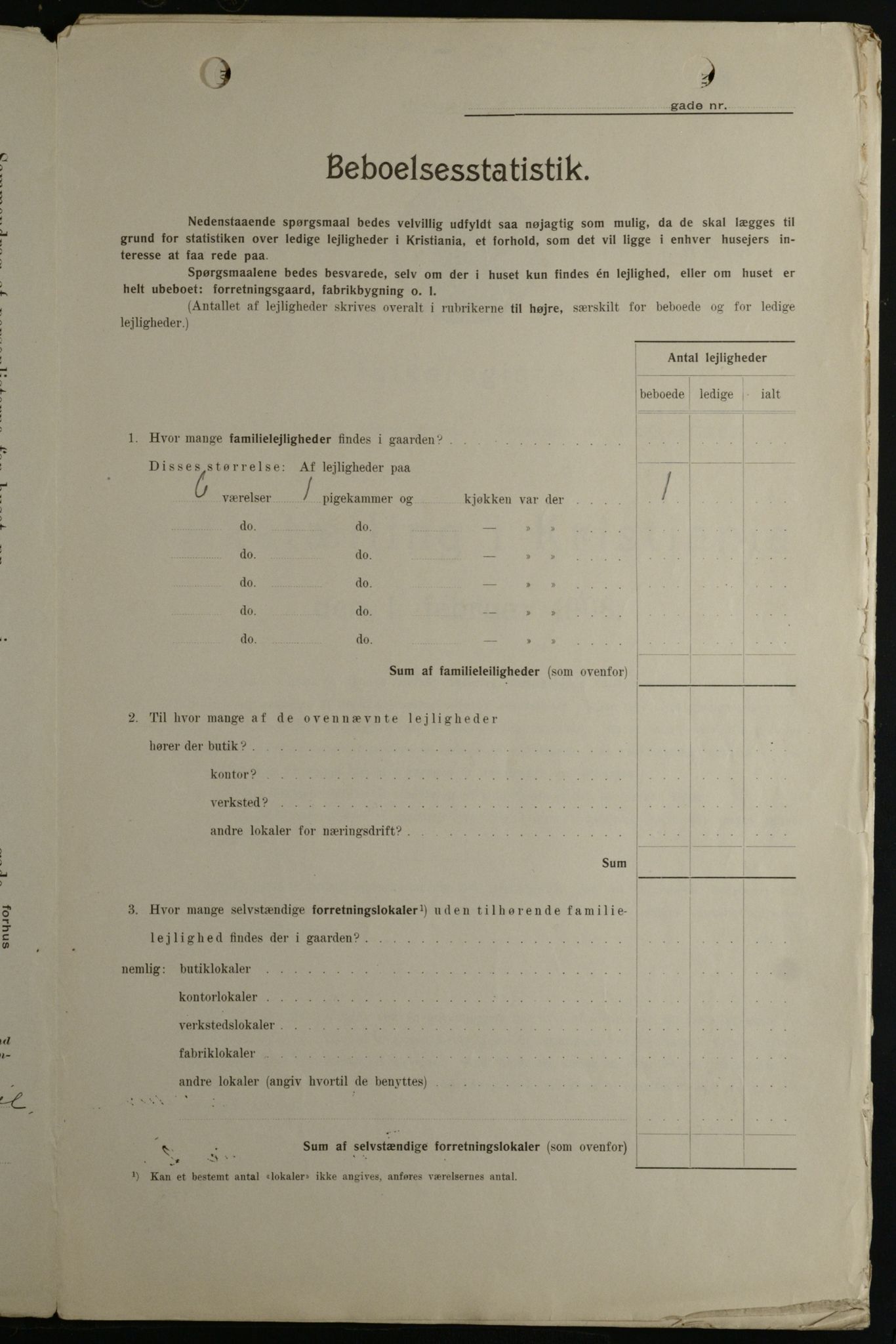 OBA, Kommunal folketelling 1.2.1908 for Kristiania kjøpstad, 1908, s. 100109