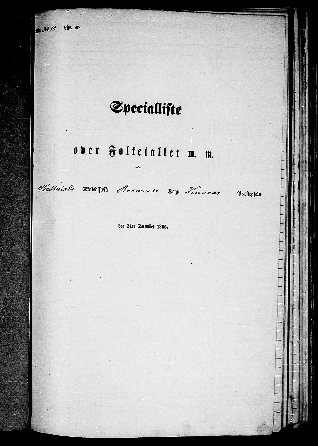 RA, Folketelling 1865 for 1218P Finnås prestegjeld, 1865, s. 129