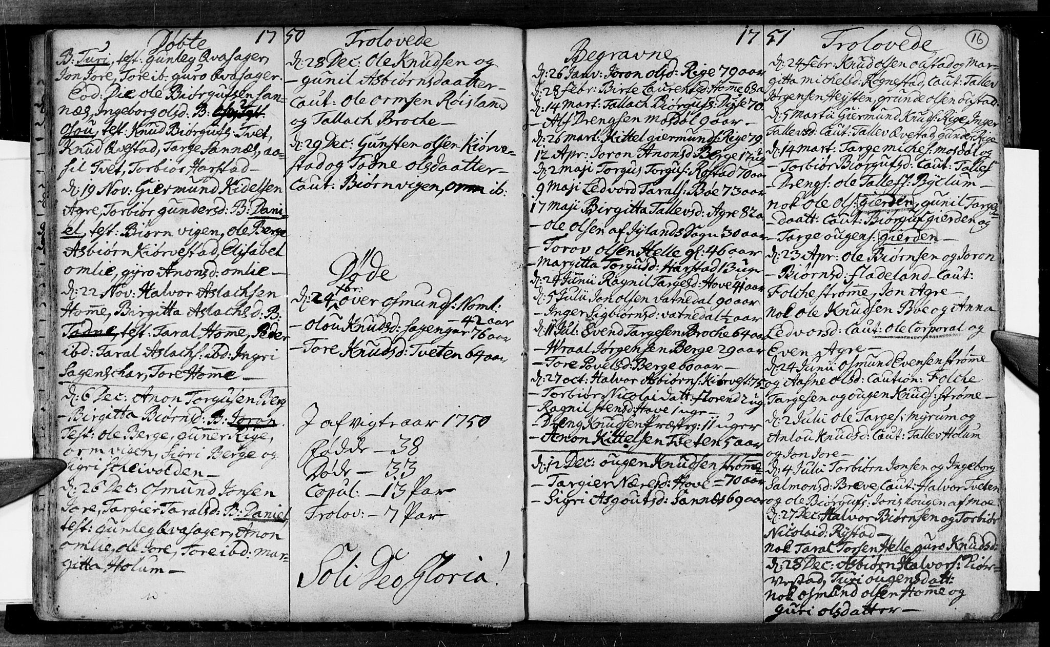 Valle sokneprestkontor, SAK/1111-0044/F/Fa/Fac/L0002: Ministerialbok nr. A 2, 1745-1776, s. 16