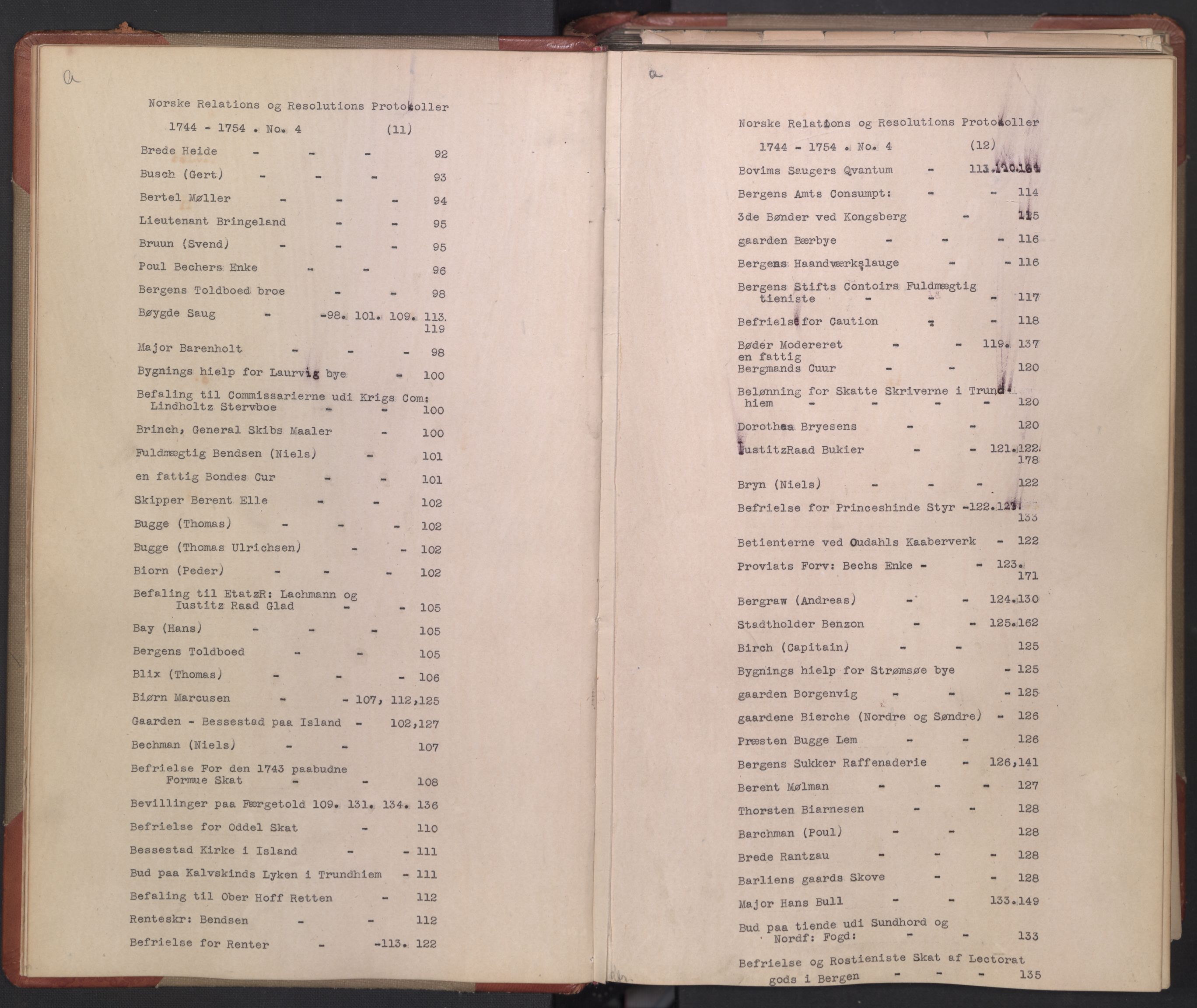 Avskriftsamlingen, AV/RA-EA-4022/F/Fb/L0118: Registratur over norske Relasjons- og resolusjonsprotokoller, 1744-1754, s. 9