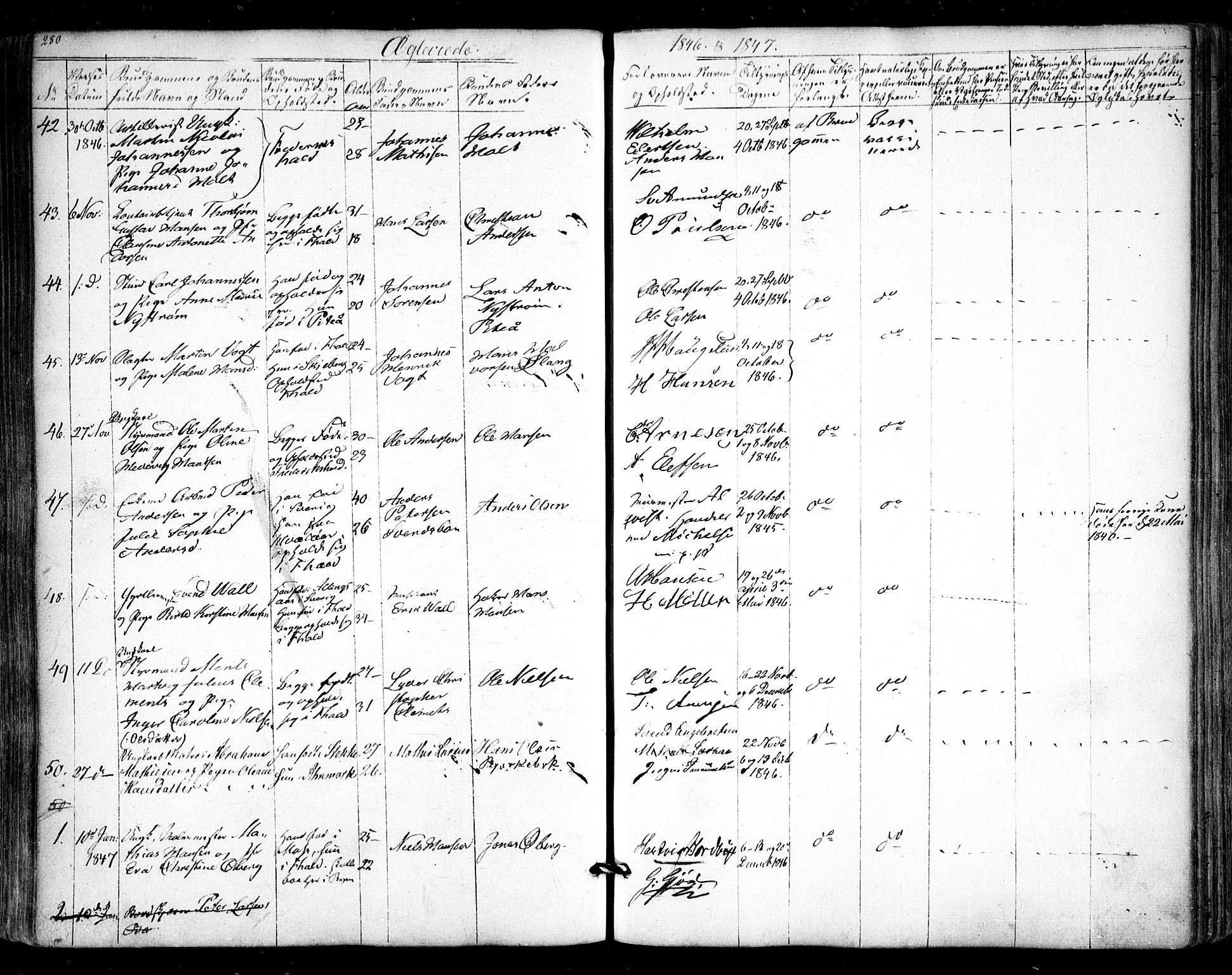 Halden prestekontor Kirkebøker, SAO/A-10909/F/Fa/L0006: Ministerialbok nr. I 6, 1845-1856, s. 280