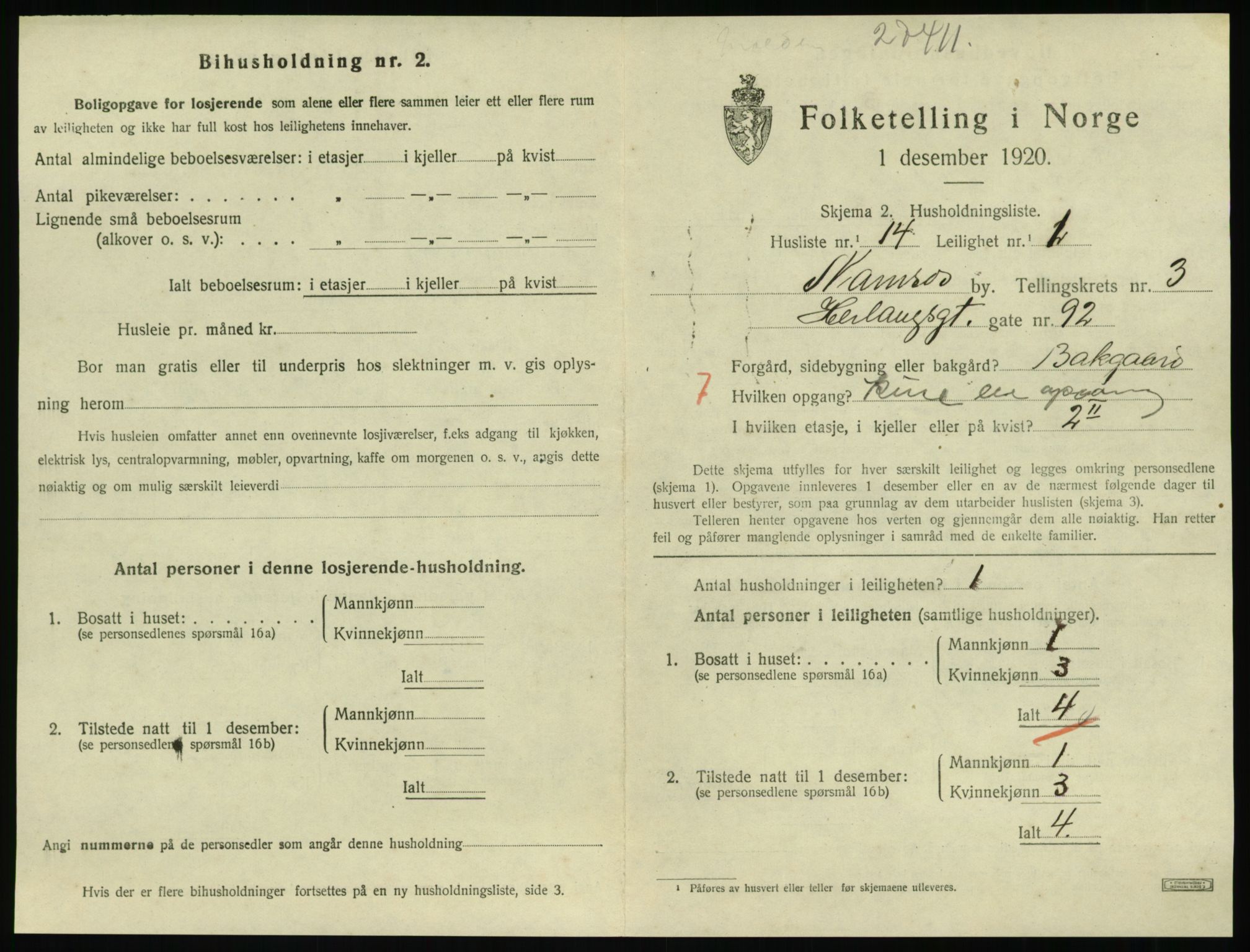 SAT, Folketelling 1920 for 1703 Namsos ladested, 1920, s. 1177