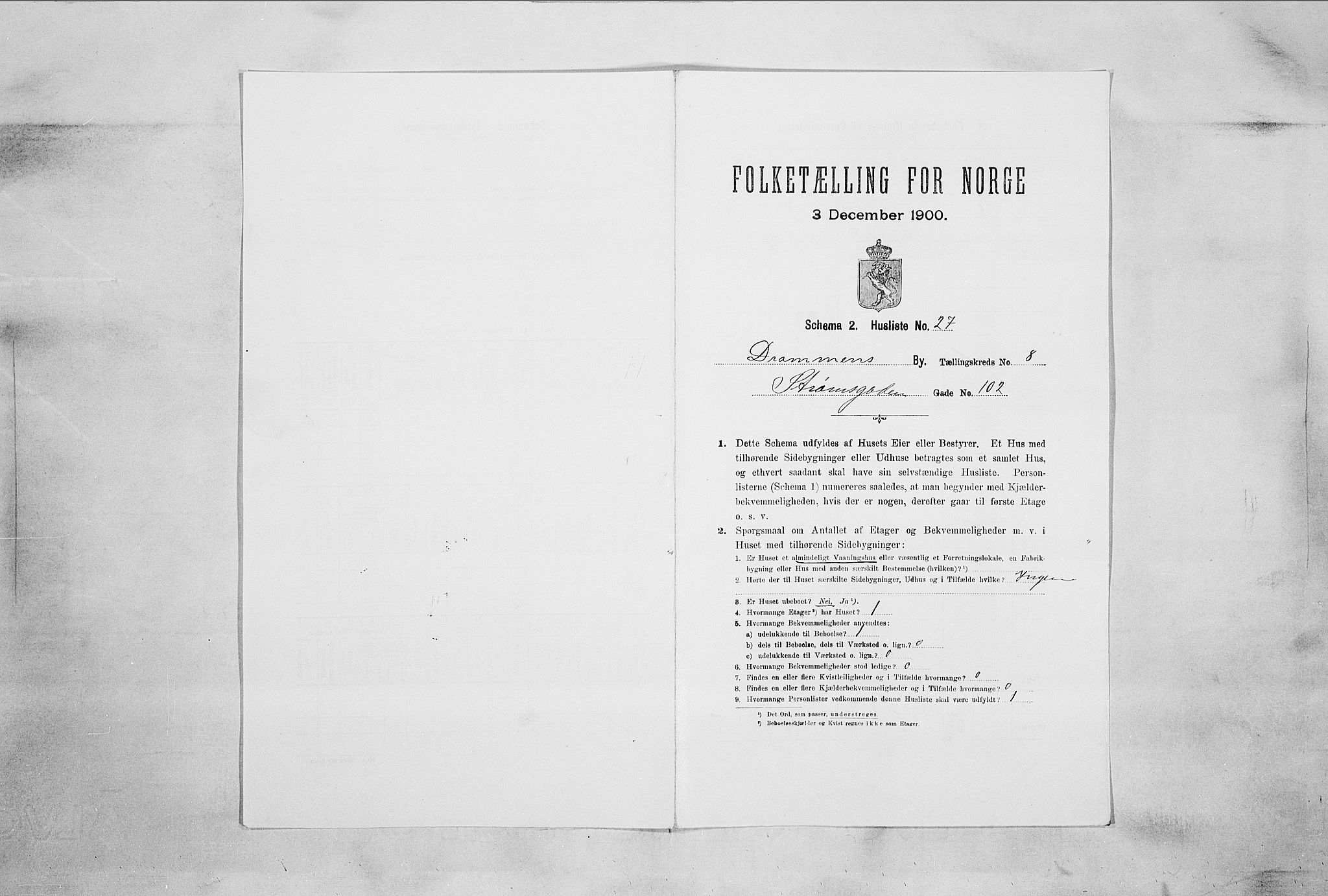 RA, Folketelling 1900 for 0602 Drammen kjøpstad, 1900, s. 1598