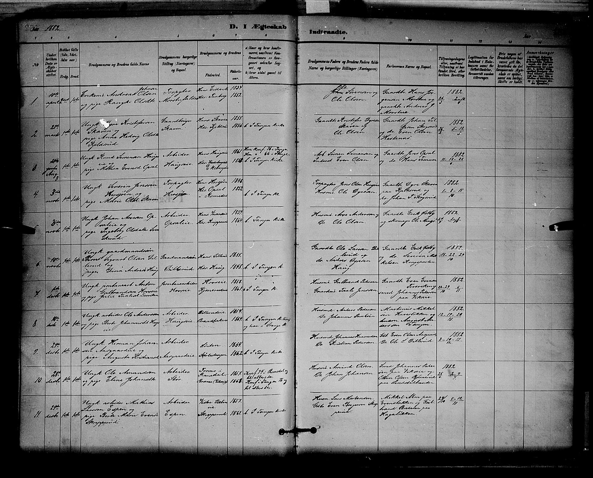 Stange prestekontor, AV/SAH-PREST-002/L/L0008: Klokkerbok nr. 8, 1882-1895, s. 183