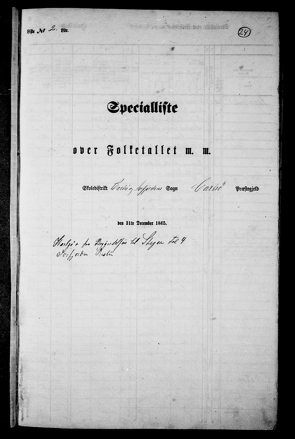 RA, Folketelling 1865 for 1936P Karlsøy prestegjeld, 1865, s. 23