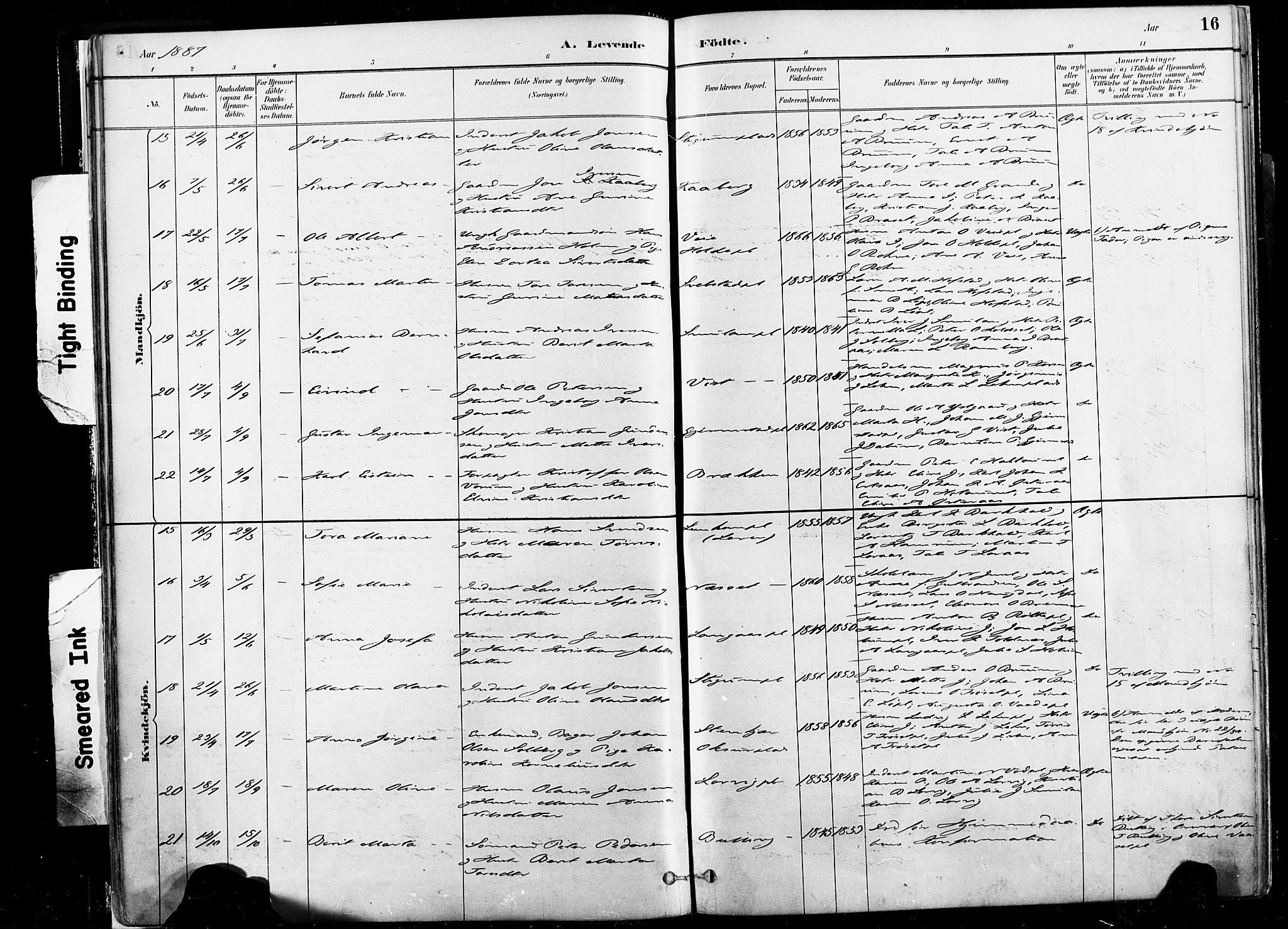 Ministerialprotokoller, klokkerbøker og fødselsregistre - Nord-Trøndelag, SAT/A-1458/735/L0351: Ministerialbok nr. 735A10, 1884-1908, s. 16