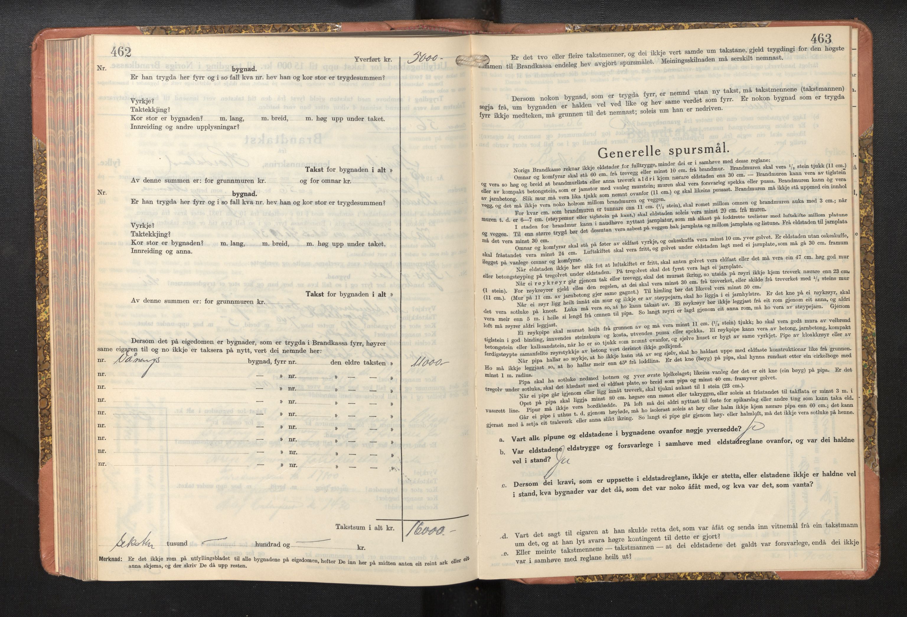 Lensmannen i Bruvik, AV/SAB-A-31301/0012/L0011: Branntakstprotokoll, skjematakst, 1936-1949, s. 462-463