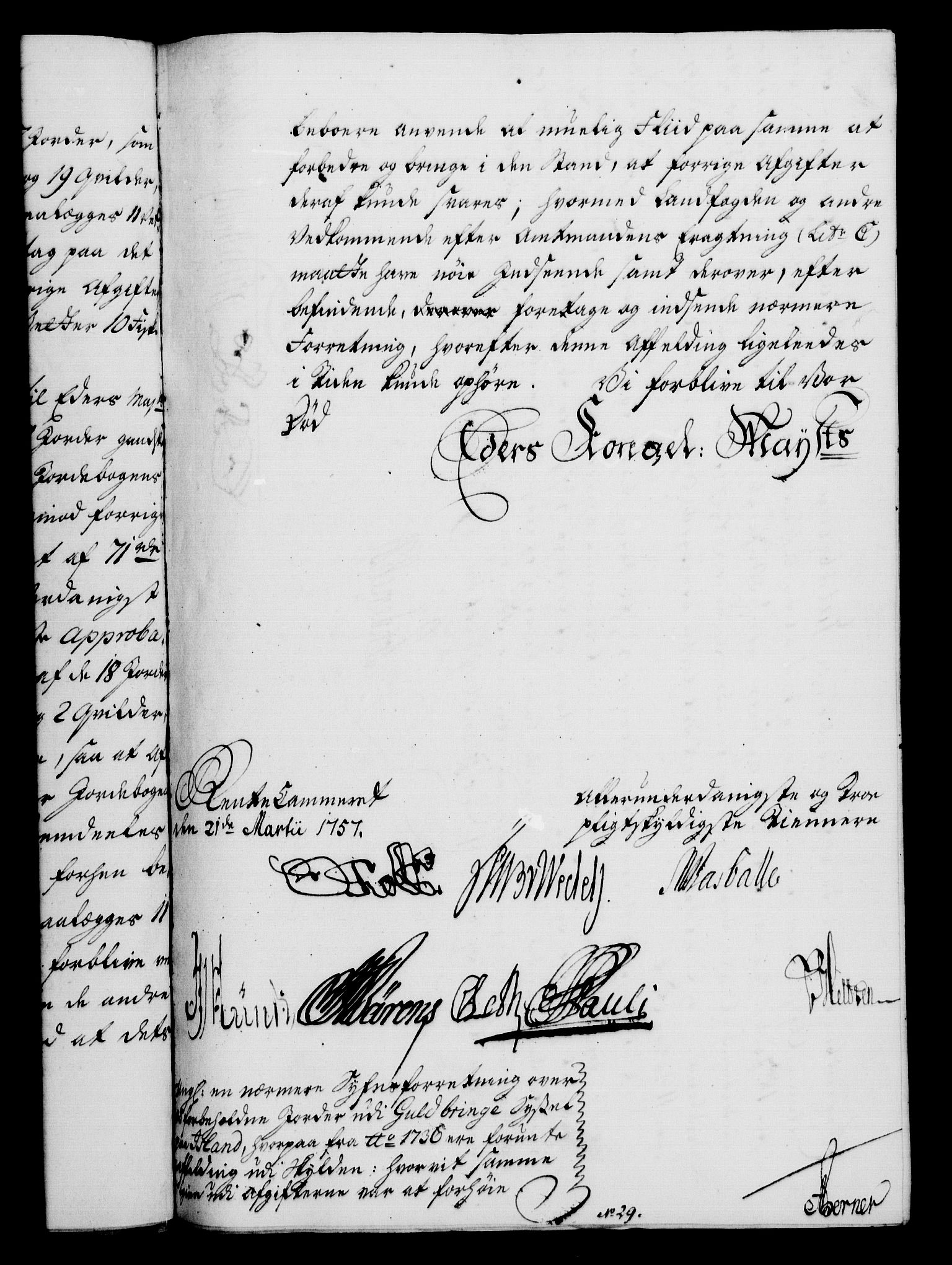 Rentekammeret, Kammerkanselliet, RA/EA-3111/G/Gf/Gfa/L0039: Norsk relasjons- og resolusjonsprotokoll (merket RK 52.39), 1757, s. 221