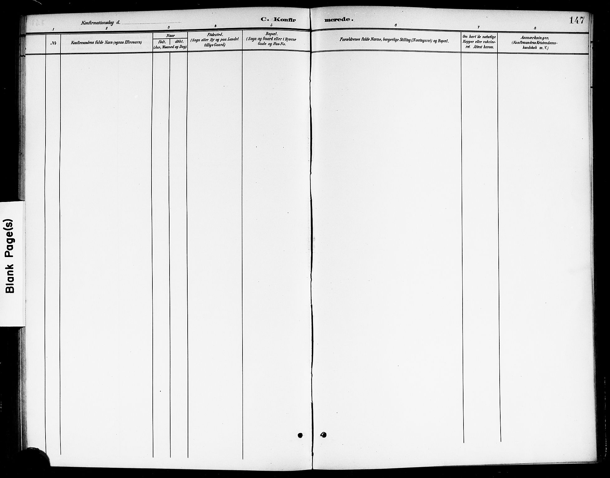 Høland prestekontor Kirkebøker, SAO/A-10346a/G/Gb/L0001: Klokkerbok nr. II 1, 1902-1919, s. 147