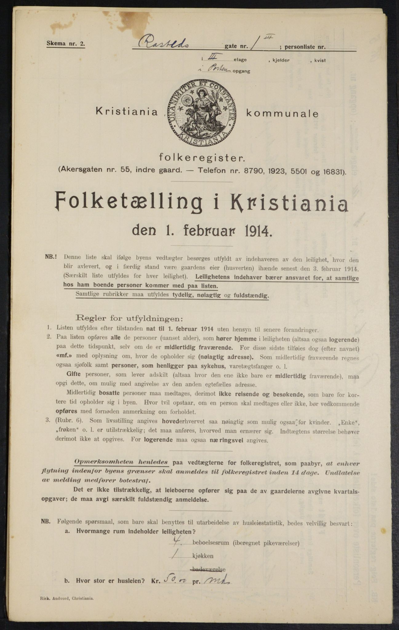 OBA, Kommunal folketelling 1.2.1914 for Kristiania, 1914, s. 83937