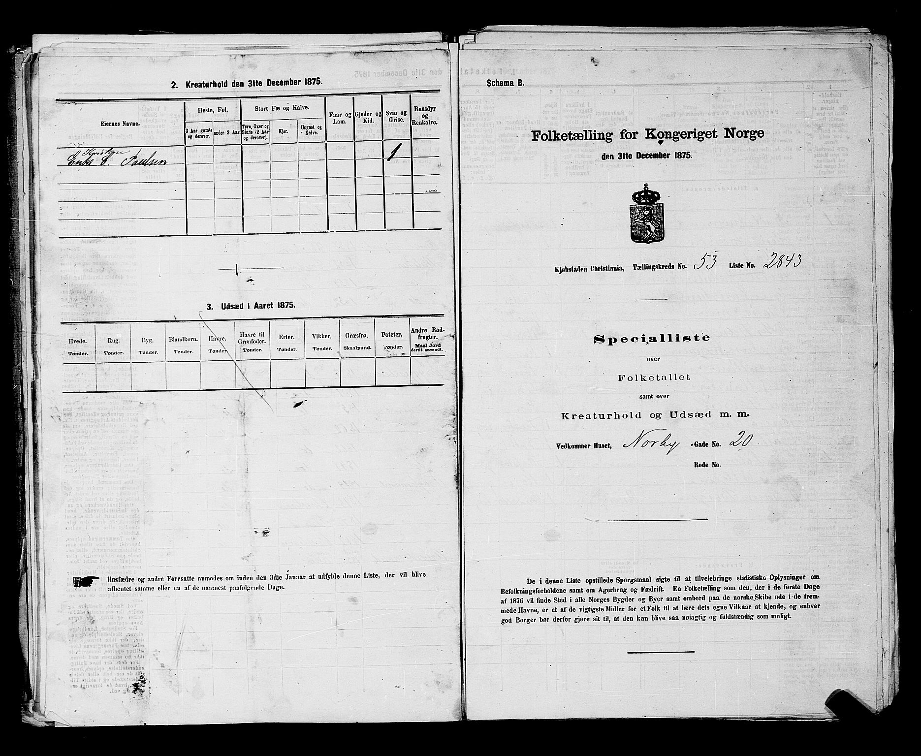 RA, Folketelling 1875 for 0301 Kristiania kjøpstad, 1875, s. 8021