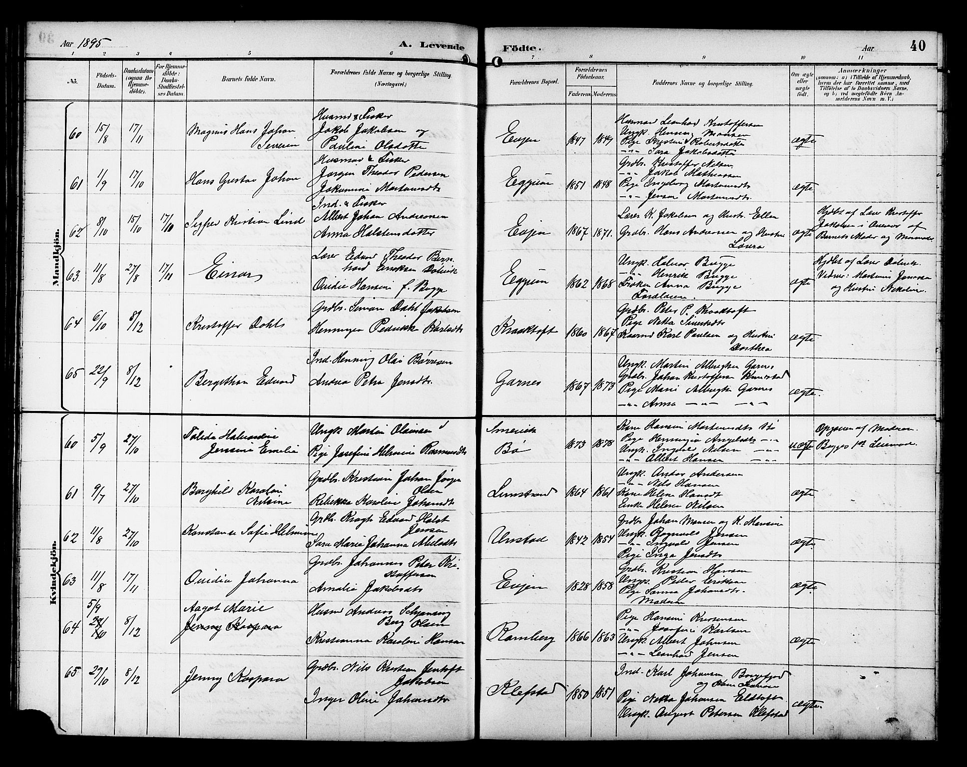 Ministerialprotokoller, klokkerbøker og fødselsregistre - Nordland, AV/SAT-A-1459/880/L1141: Klokkerbok nr. 880C03, 1893-1928, s. 40