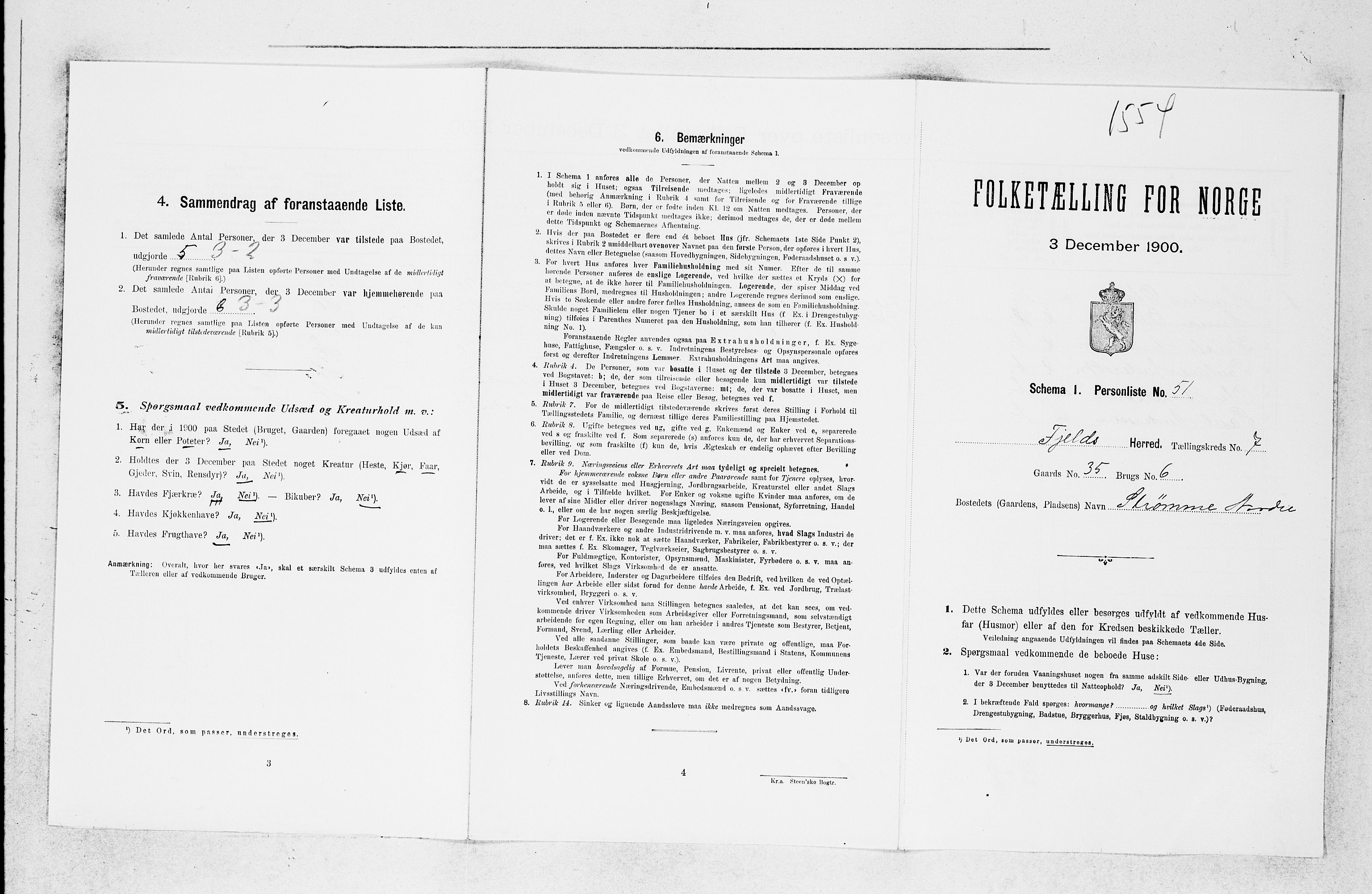 SAB, Folketelling 1900 for 1246 Fjell herred, 1900, s. 883