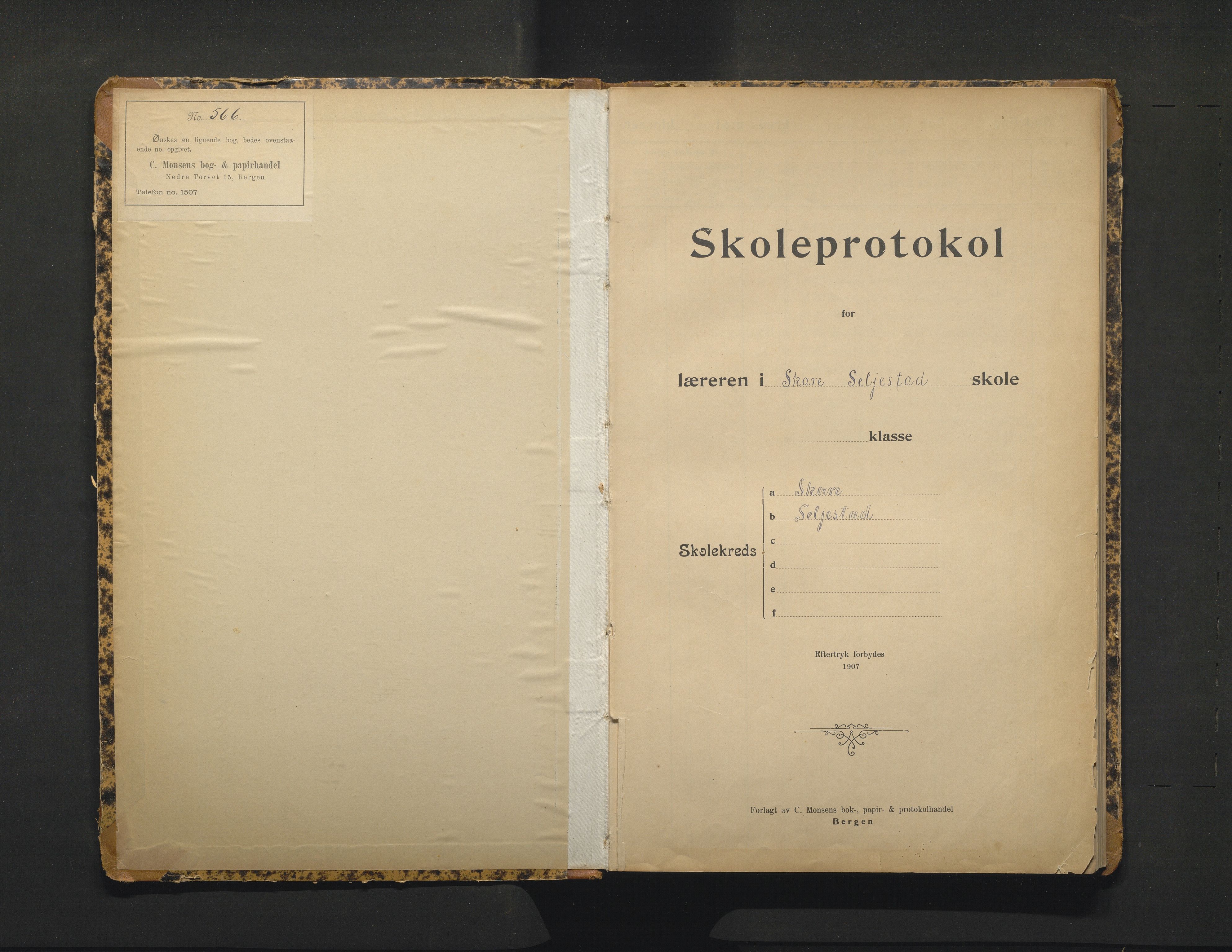 Odda kommune. Barneskulane , IKAH/1228-231/F/Ff/L0004: Skuleprotokoll for Skare og Seljestad skular og Torekoven krins, 1909-1963