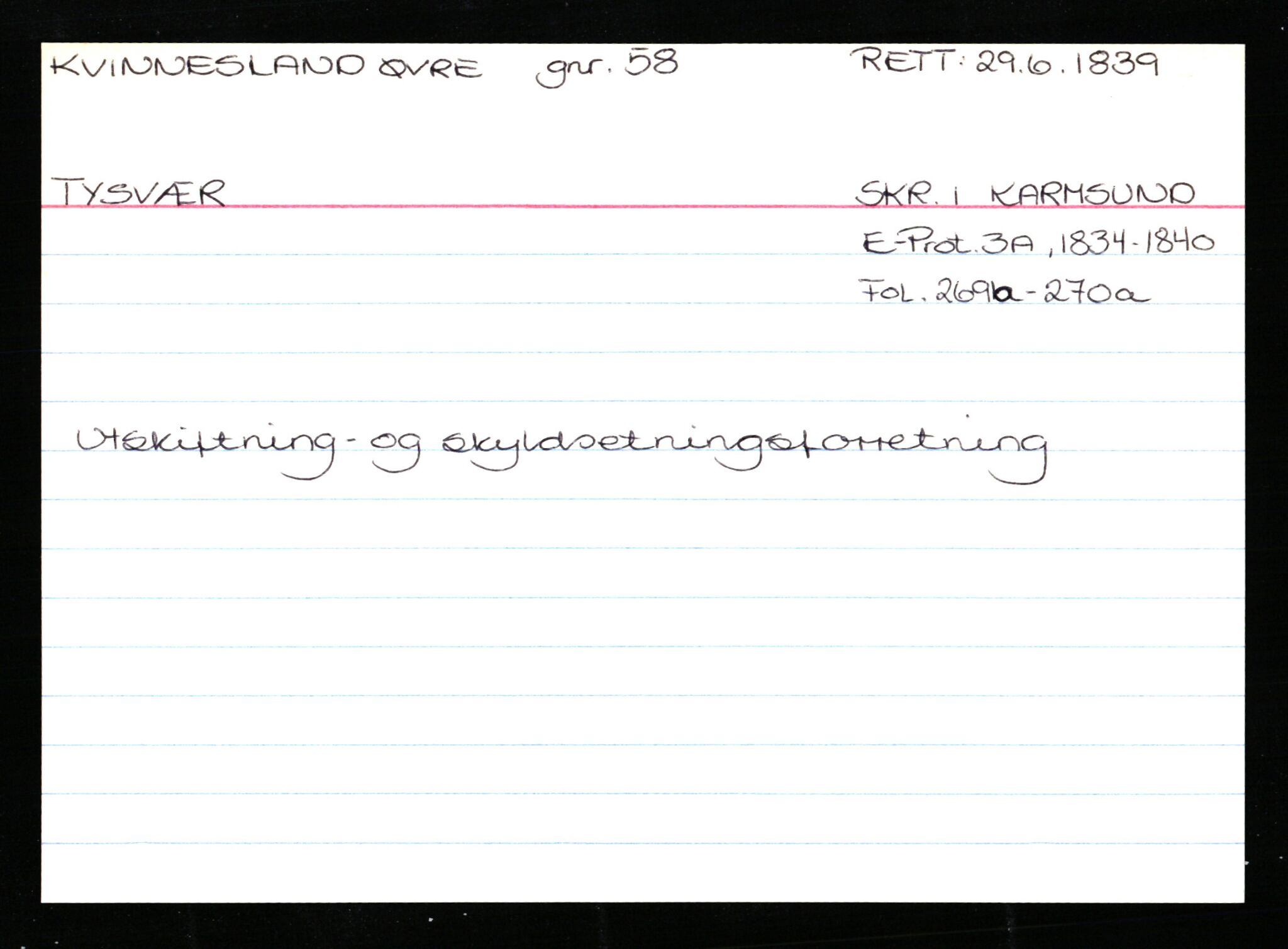 Statsarkivet i Stavanger, AV/SAST-A-101971/03/Y/Ym/L0033: Åstedskort sortert etter gårdsnavn: Kvelland - Lagestranden, 1600-1950, s. 175