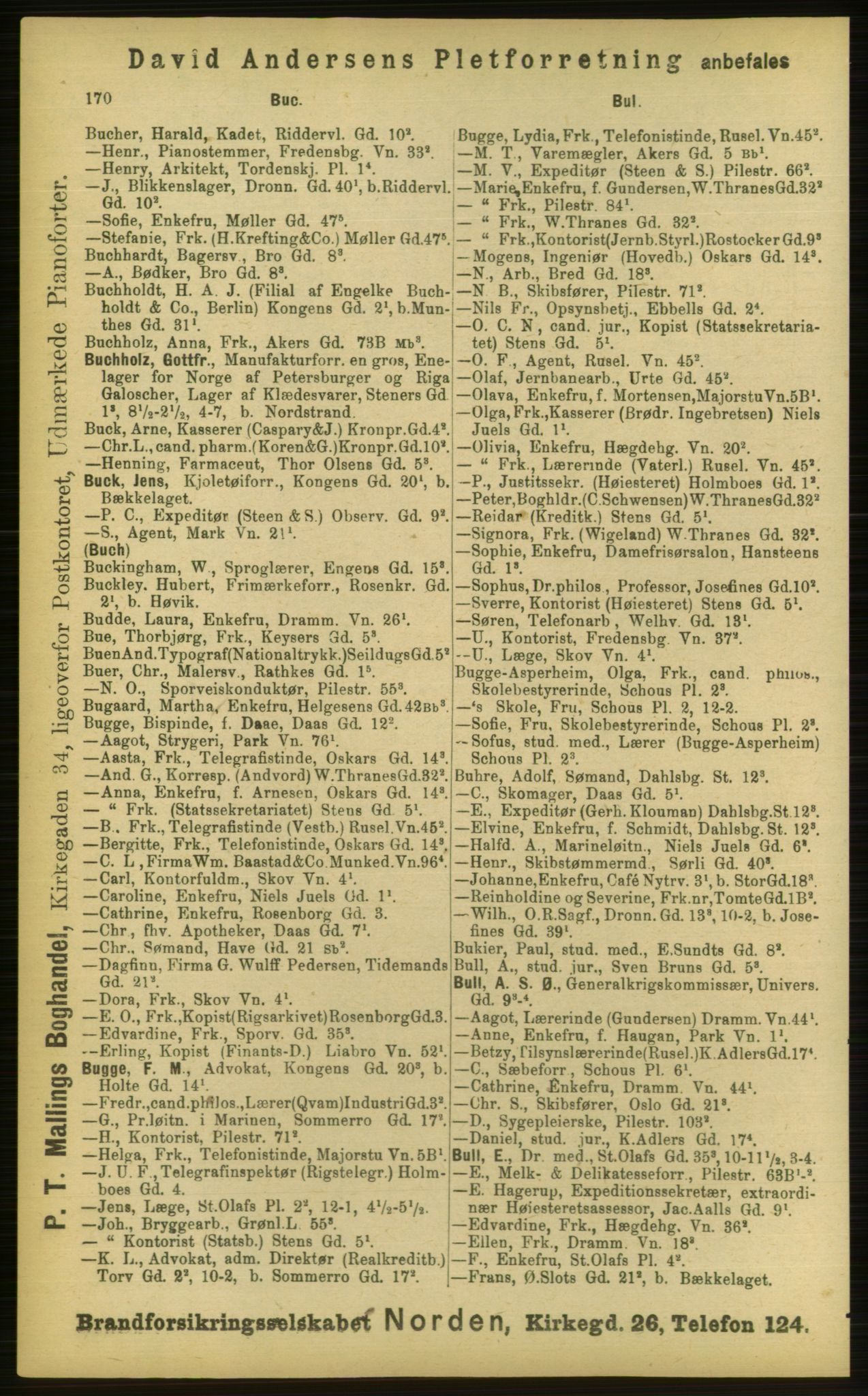 Kristiania/Oslo adressebok, PUBL/-, 1898, s. 170