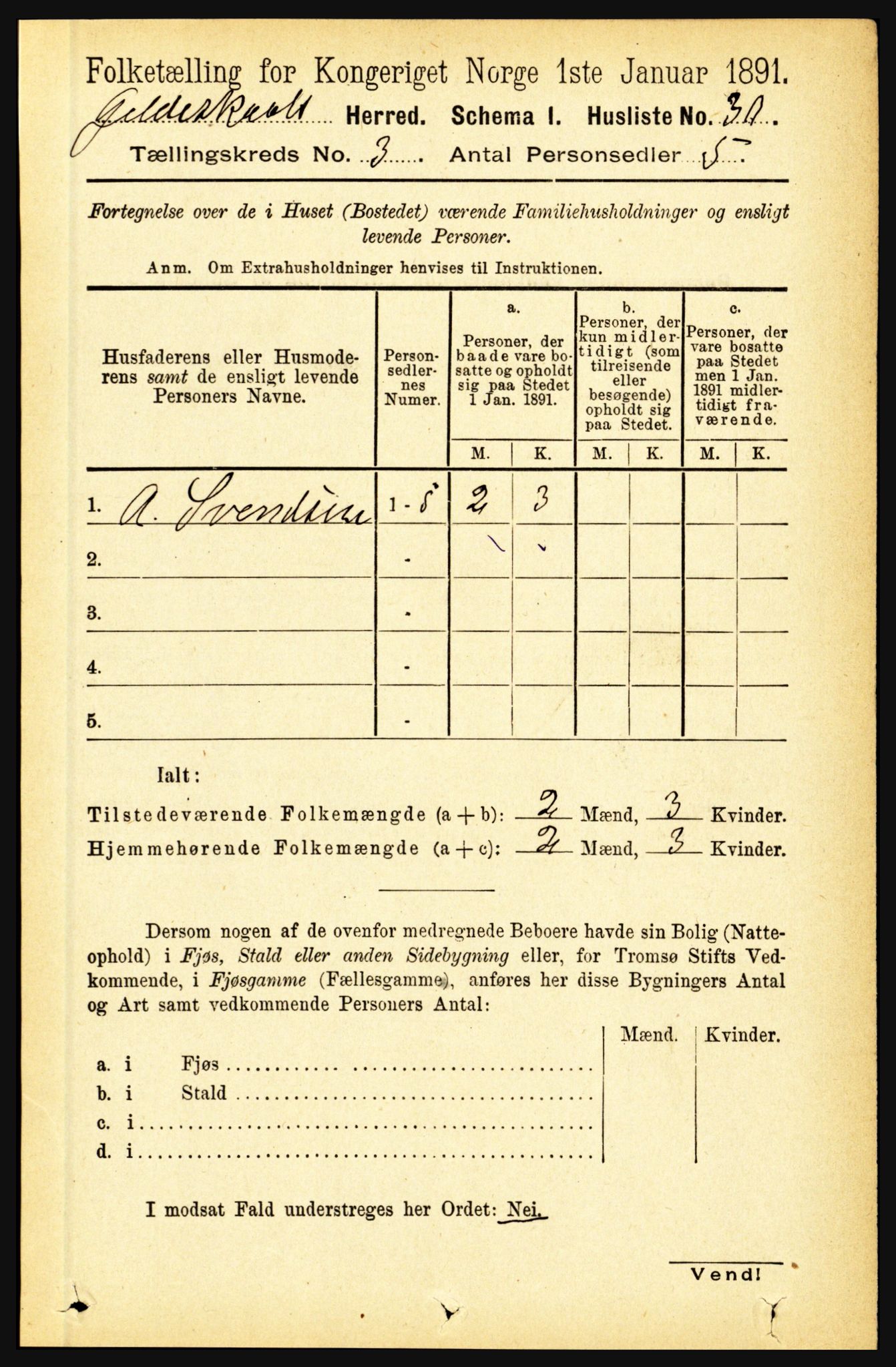 RA, Folketelling 1891 for 1838 Gildeskål herred, 1891, s. 748