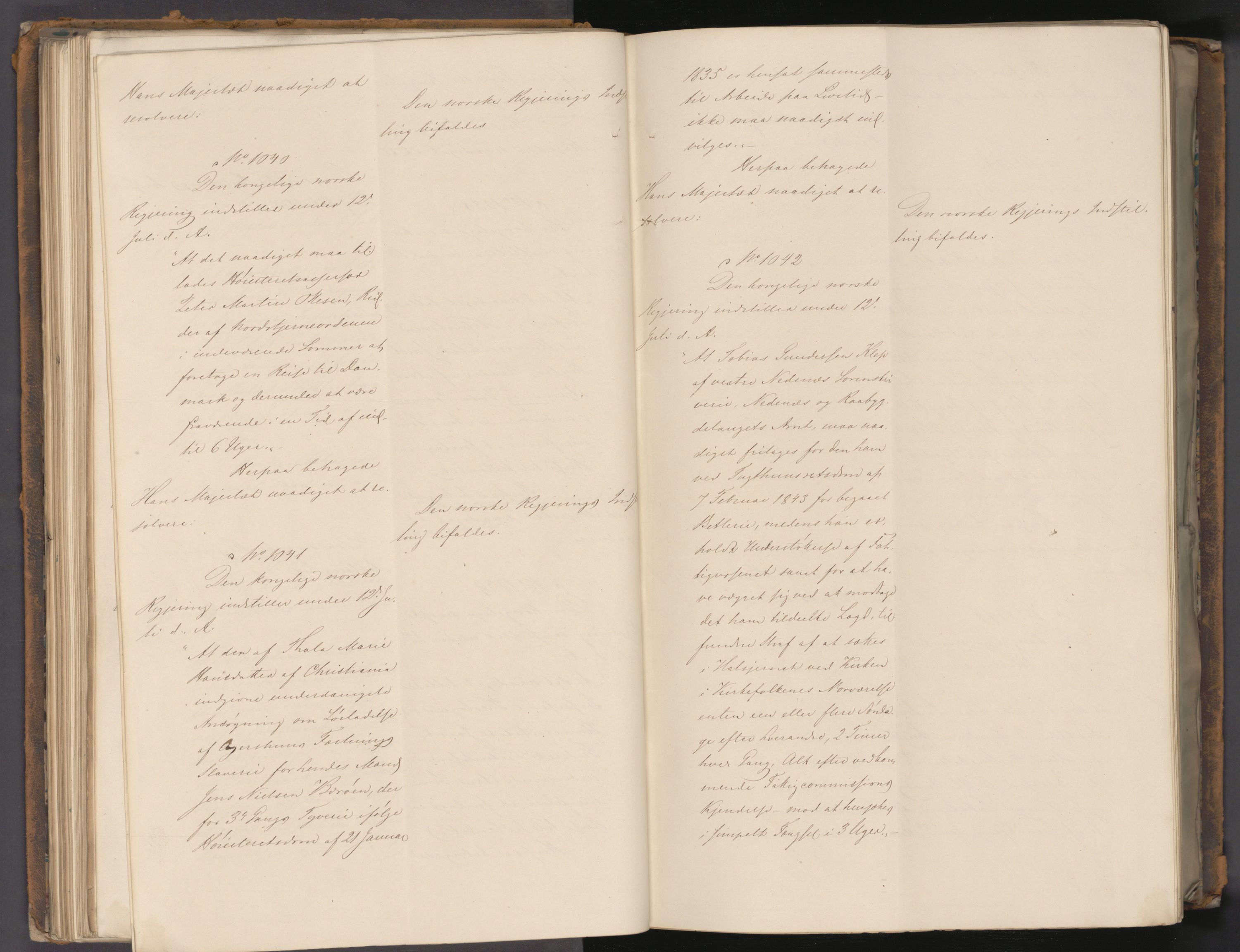 Statsrådssekretariatet, AV/RA-S-1001/A/Ab/L0058: Kgl. res. nr. 881-1783, 2. halvår, 1843