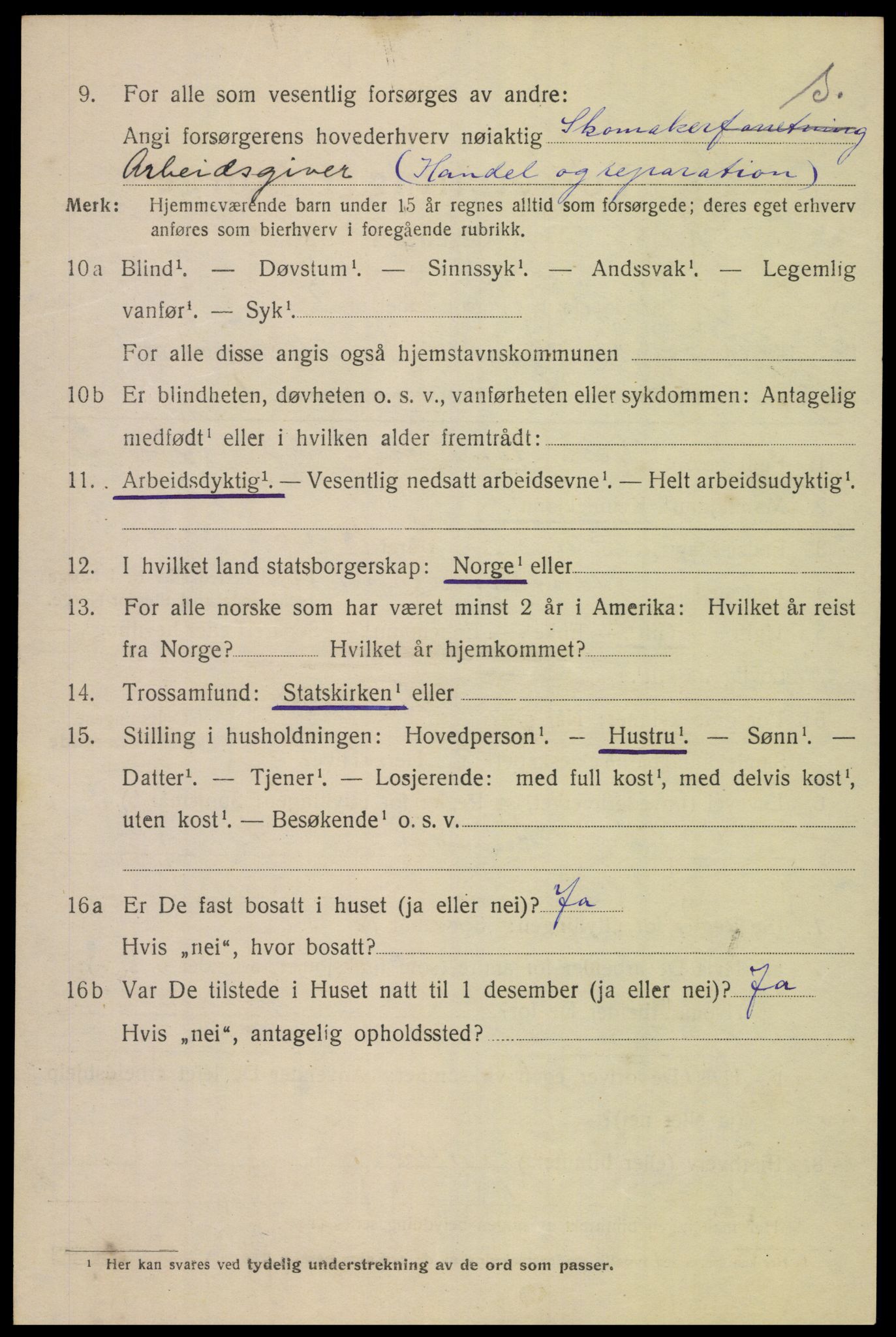 SAK, Folketelling 1920 for 1002 Mandal ladested, 1920, s. 9146